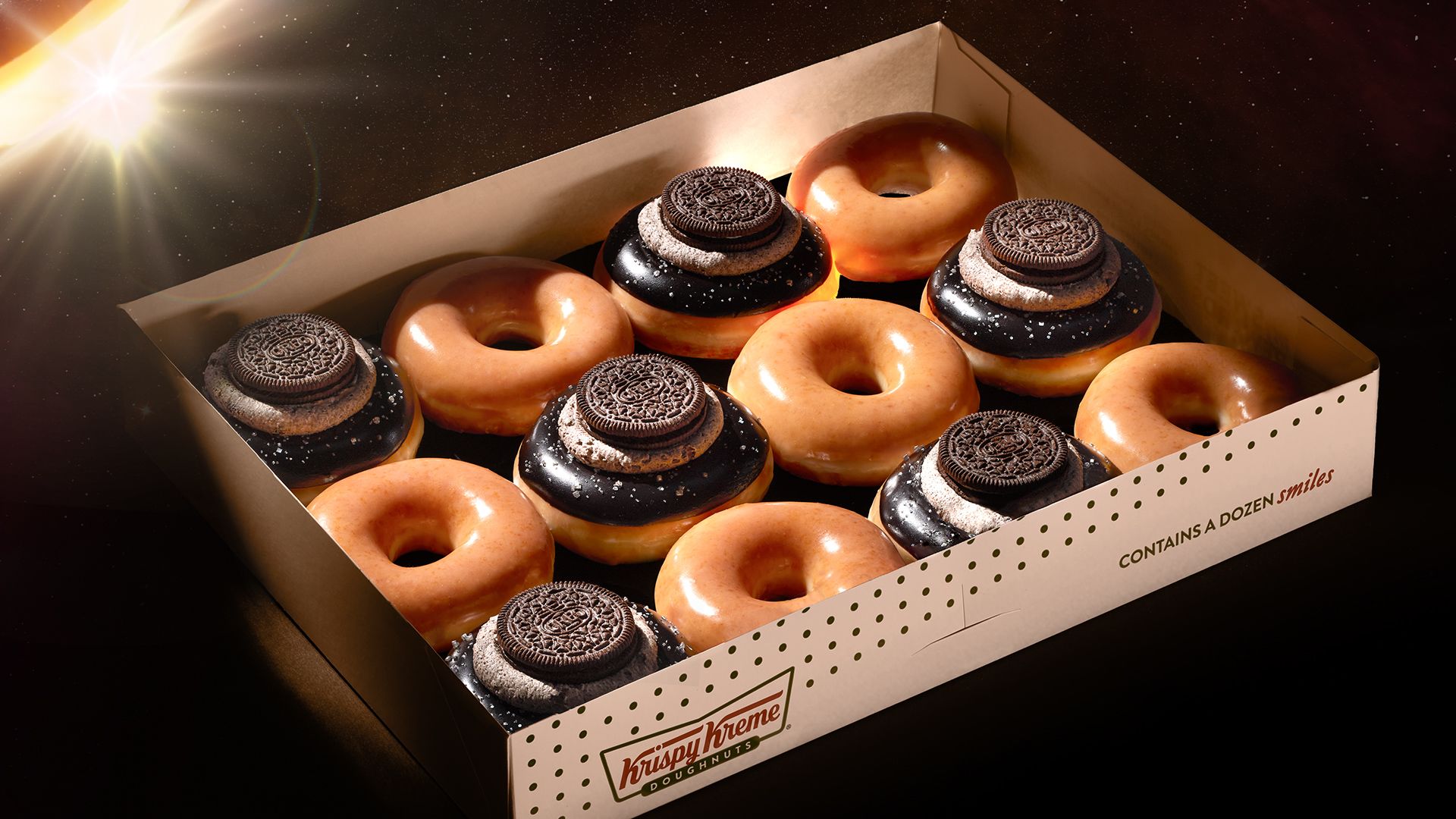 Krispy Kreme's "Total Solar Eclipse" specialty dozen.