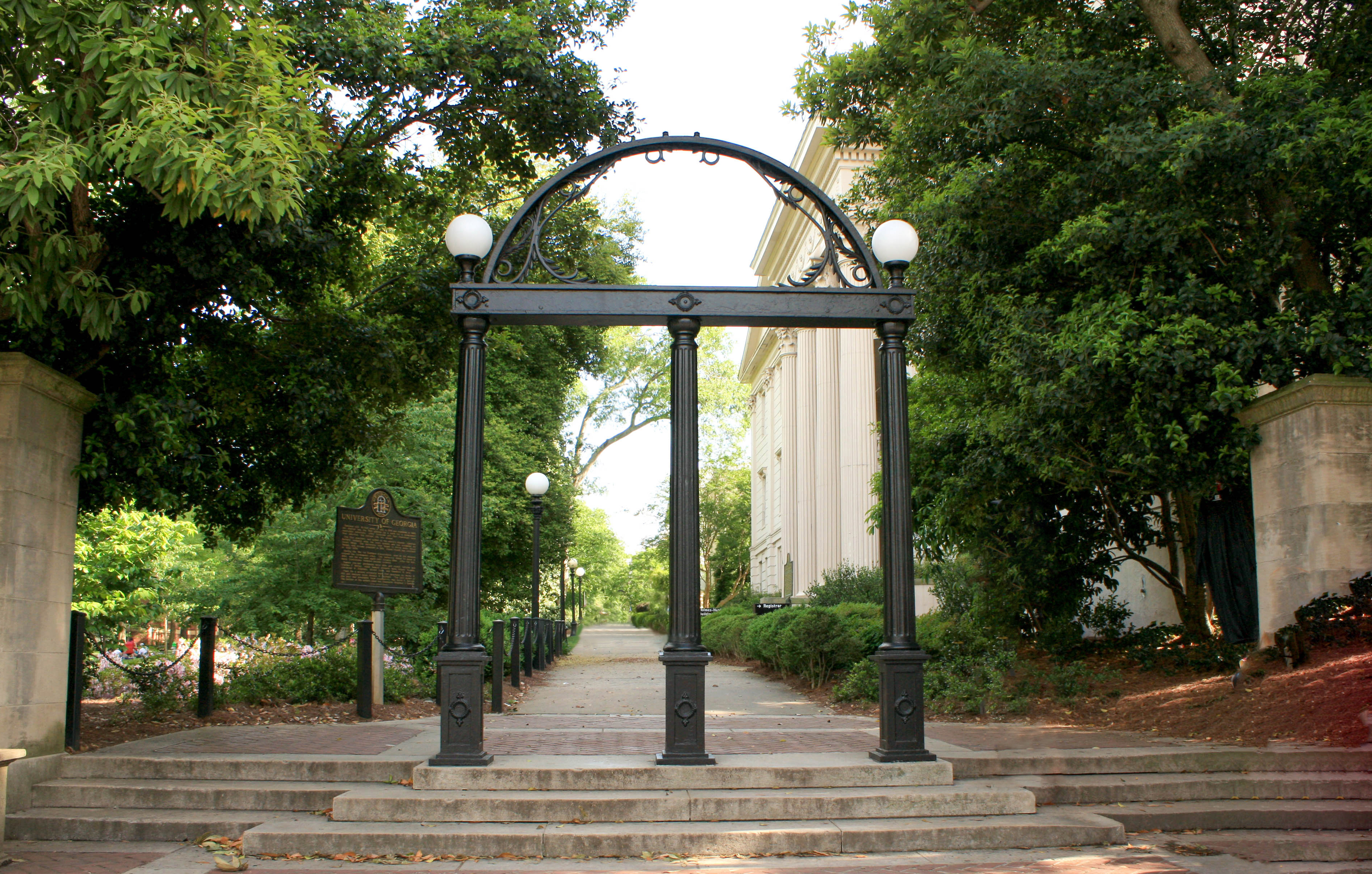 The Arch is seen at the entrance of the University of Georgia campus in Athens, Georgia, on April 27, 2017.