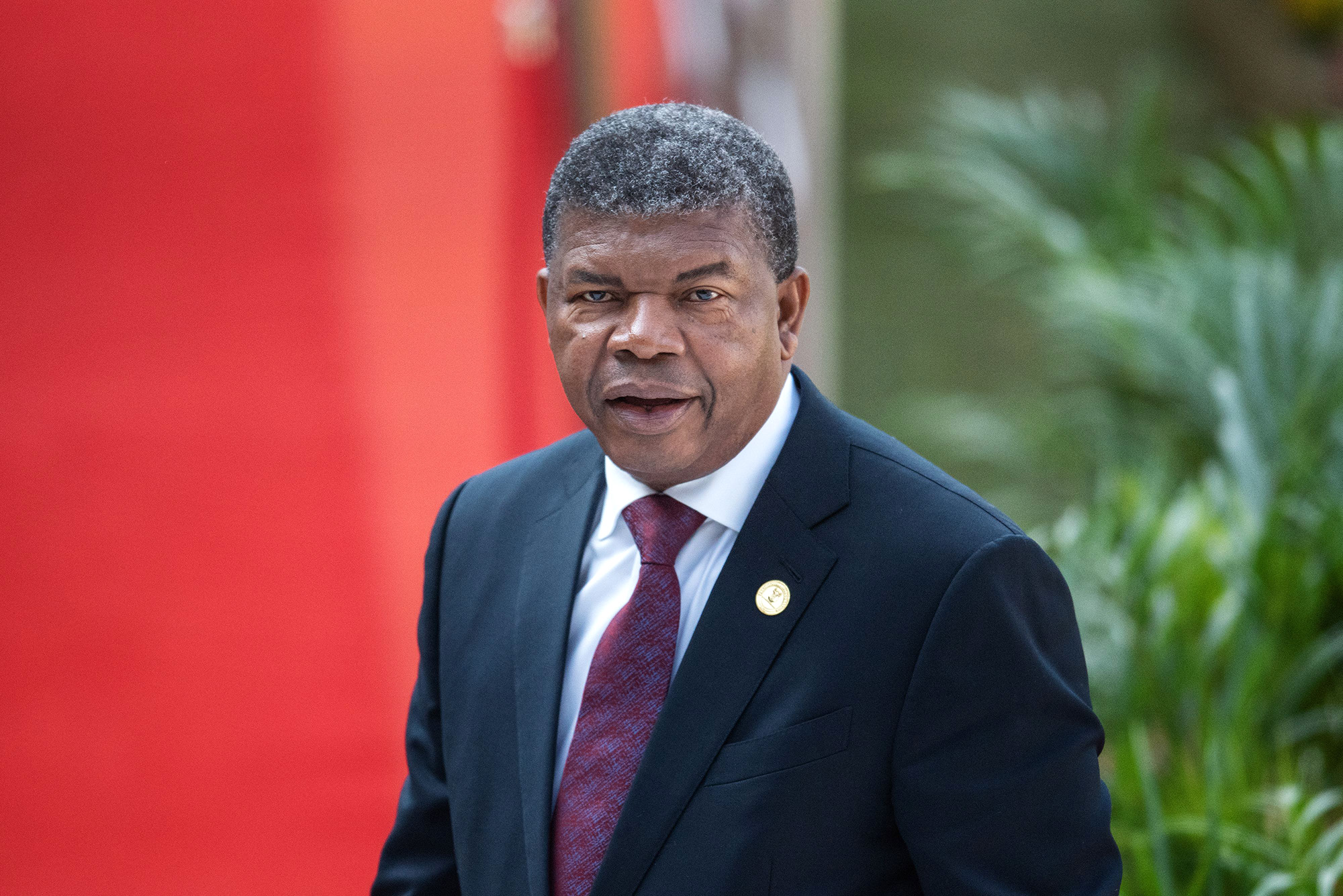 Angola's President Joao Manuel Goncalves Lourenco arrives at the Loftus Versfeld Stadium in Pretoria, South Africa, on May 25, 2019.
