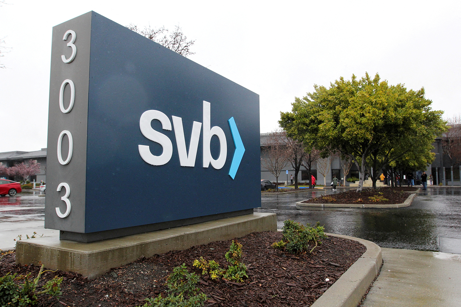Silicon Valley Bank headquarters seen in Santa Clara, California, on March 10. 
