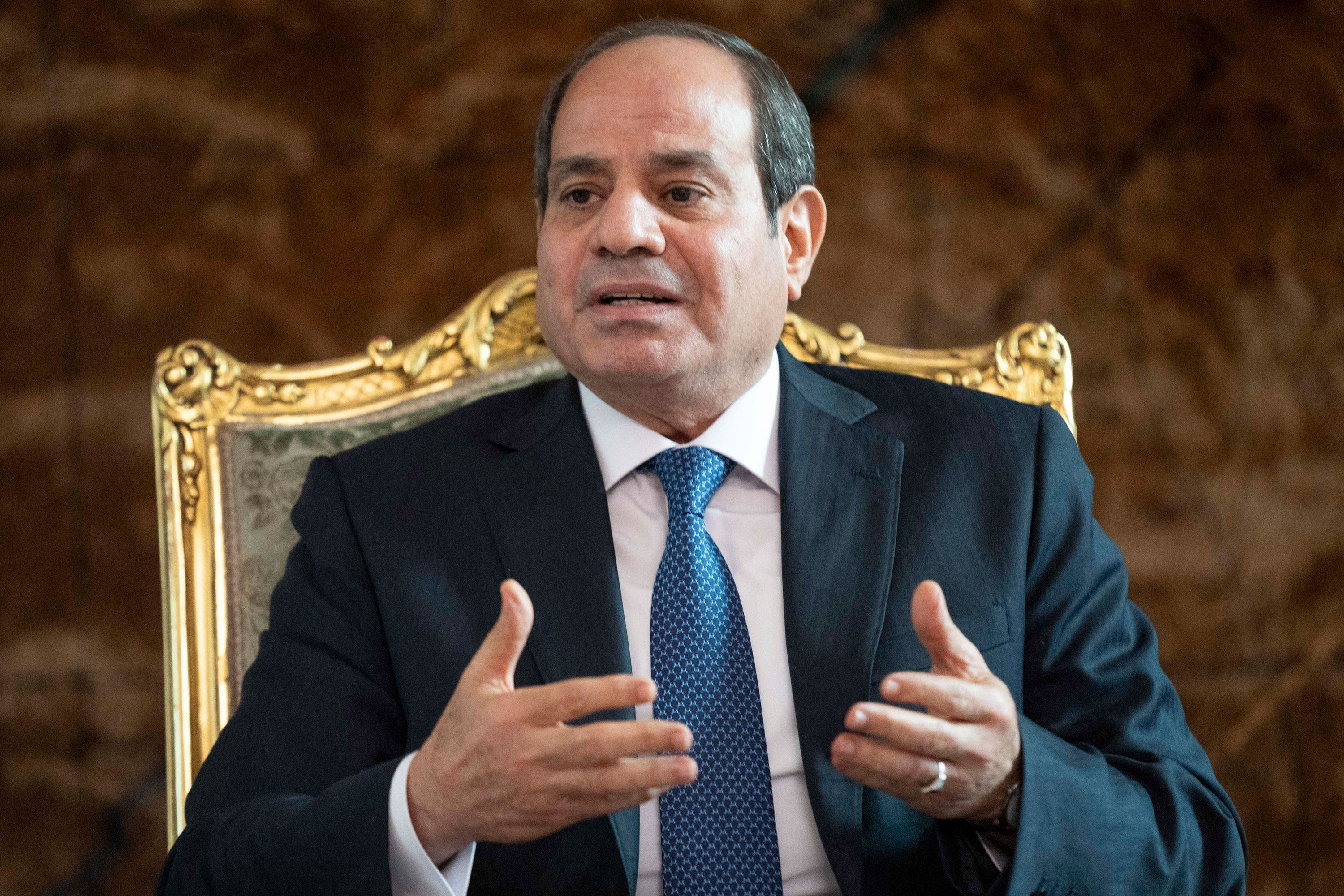 Egypt's President Abdel Fattah Al-Sisi speaks in Cairo in October.