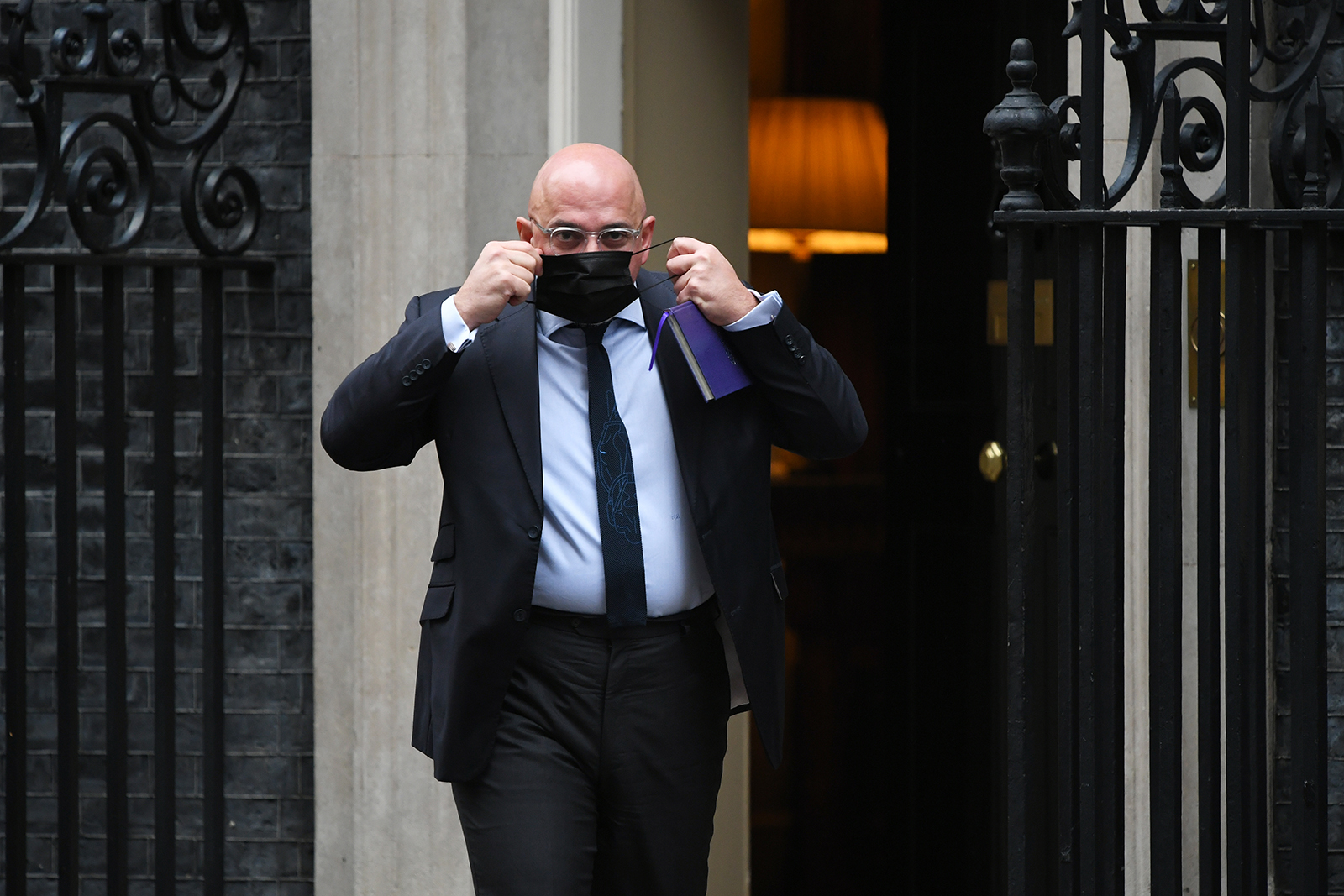 Minister for Covid-19 Vaccine Deployment Nadhim Zahawi leaves 10 Downing Street as the UK enters its third lockdown on January 5 in London.