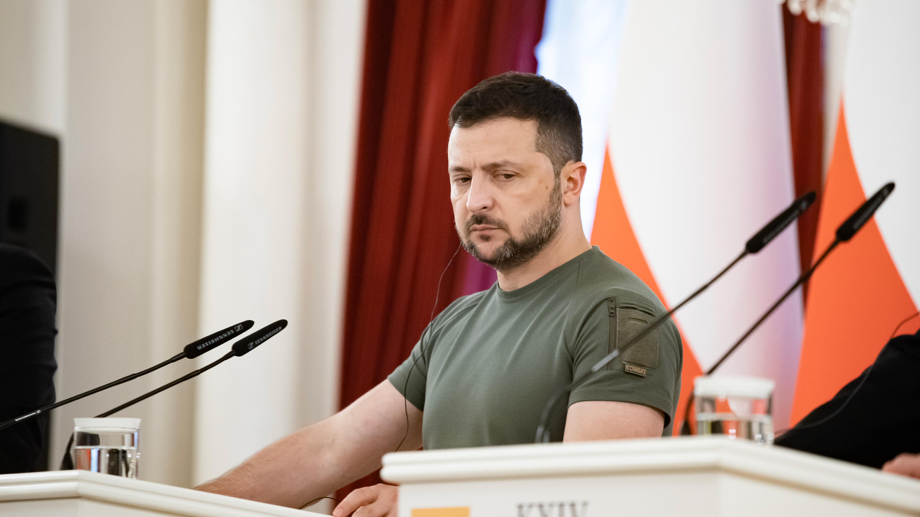 Volodymyr Zelensky during a press conference on June 28, in Kyiv.