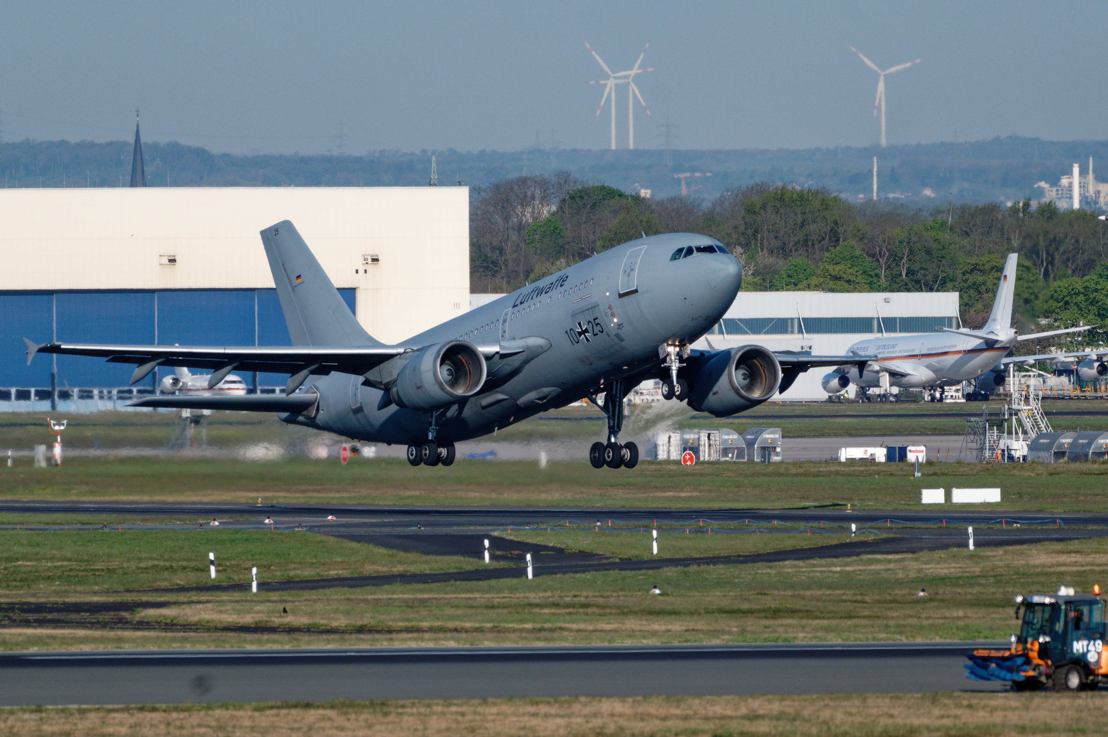 A Bundeswehr Airbus A310 MedEvac takes off from Cologne/Bonn Airport, Germany, on April 20