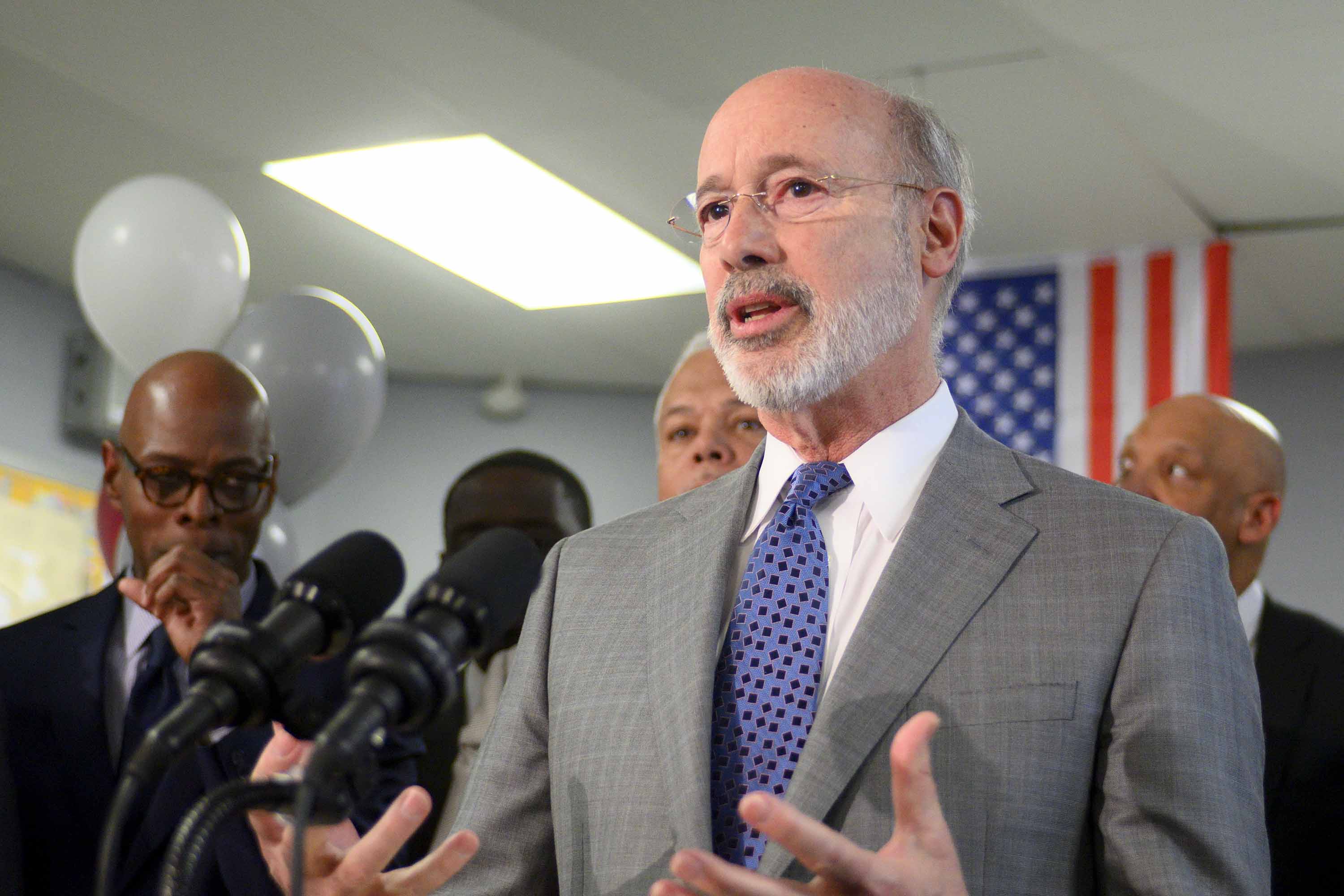 Pennsylvania Governor Tom Wolf speaks at an event in Philadelphia on February 28.