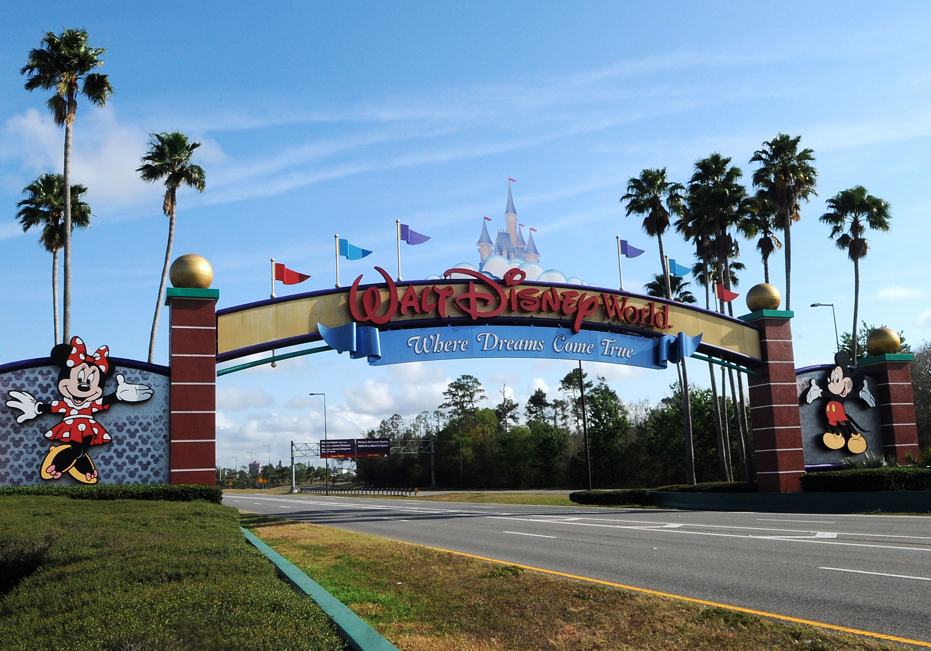 The entrance to Disney World in Orlando on March 16.