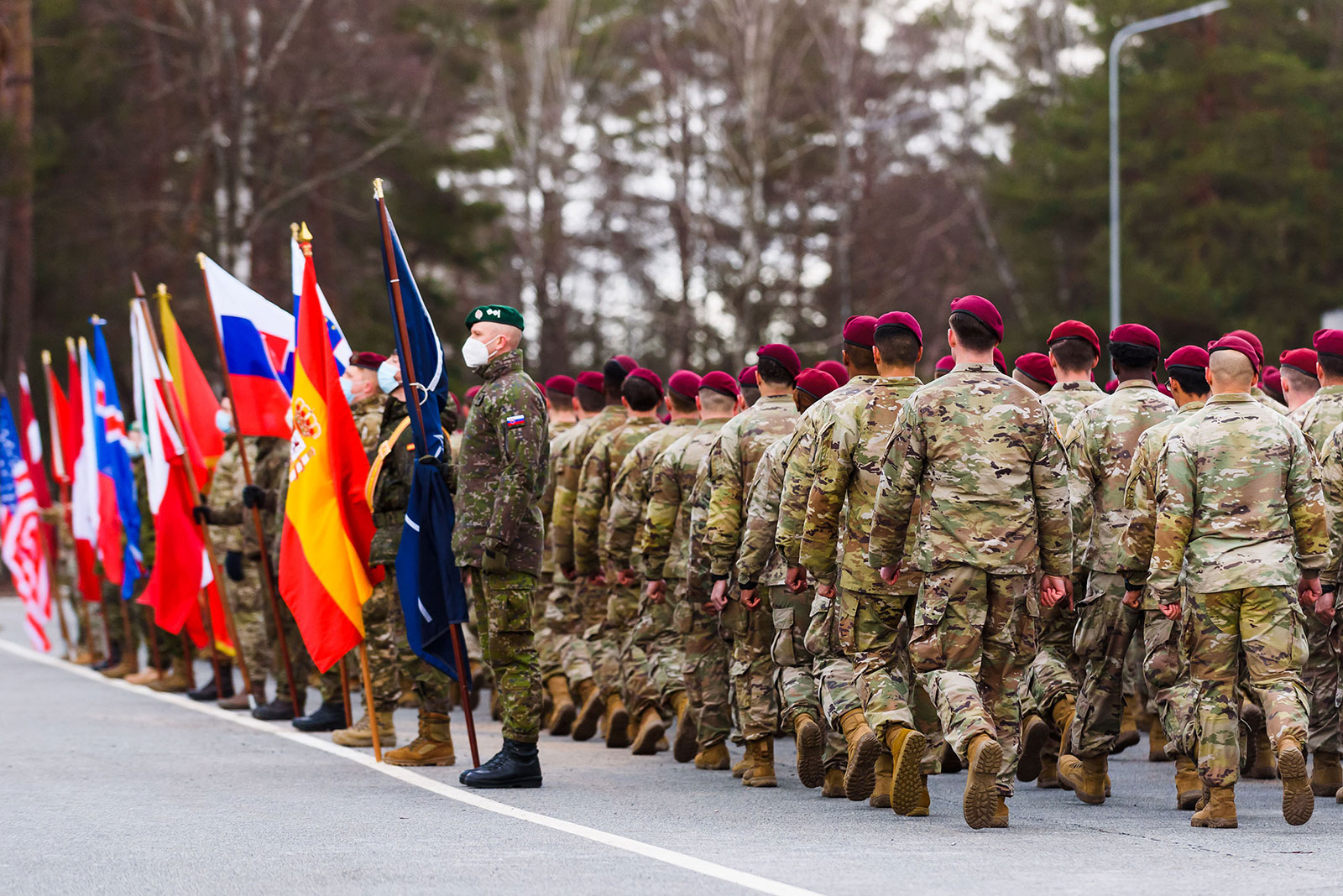 US soldiers arrive at Adazi Military Base in Adazi, Latvia on February 25. 