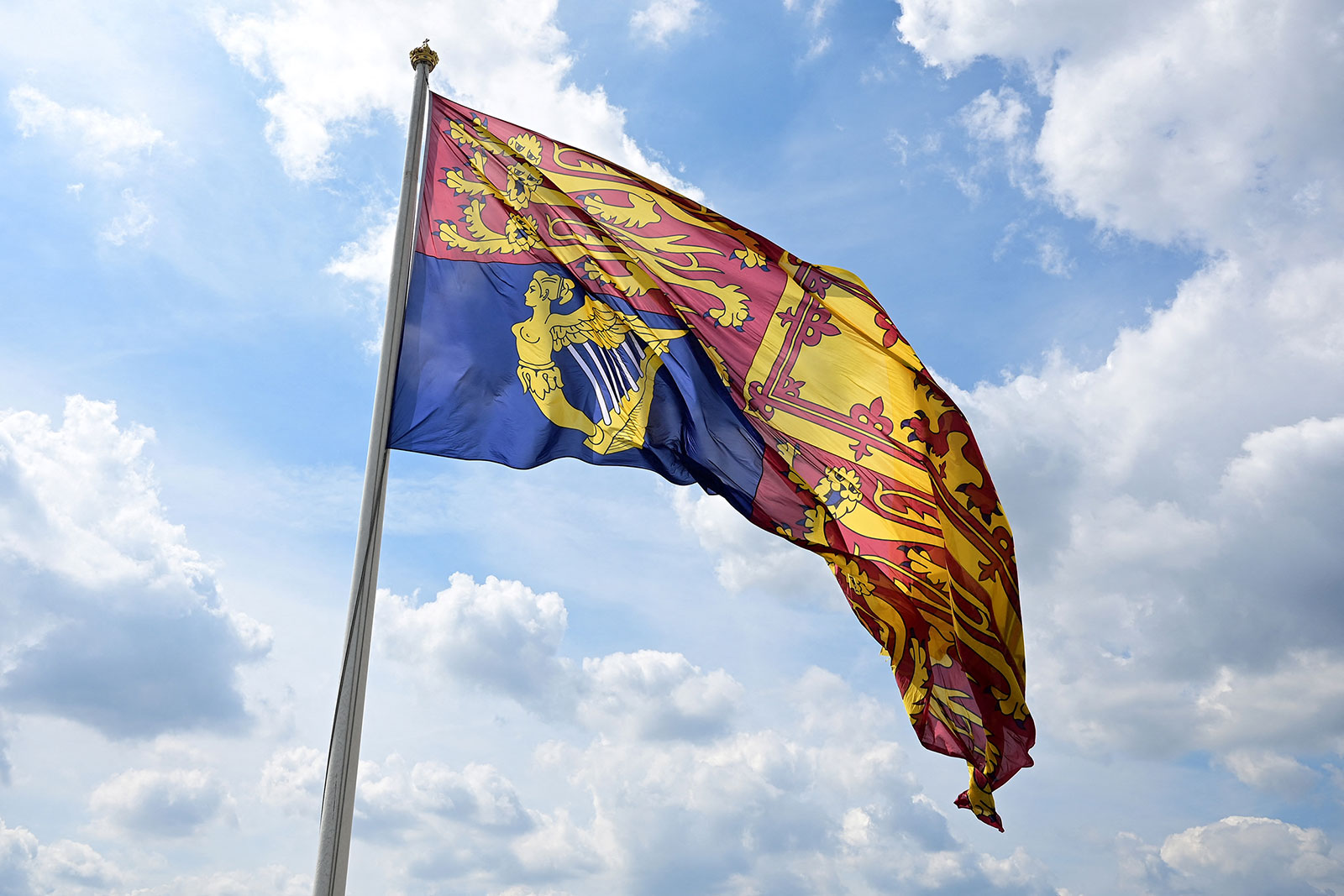 The Royal Standard flag is pictured flying from the Roof of Buckingham Palace in London on June 2.