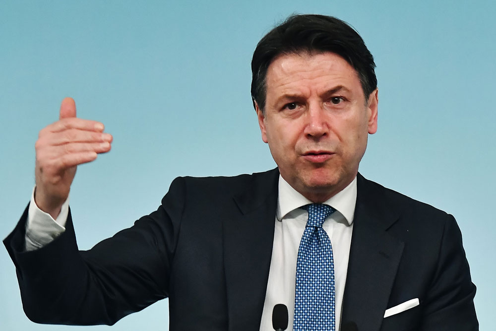 Italy's Prime Minister Giuseppe Conte speaks during a news conference in Rome on March 4. 