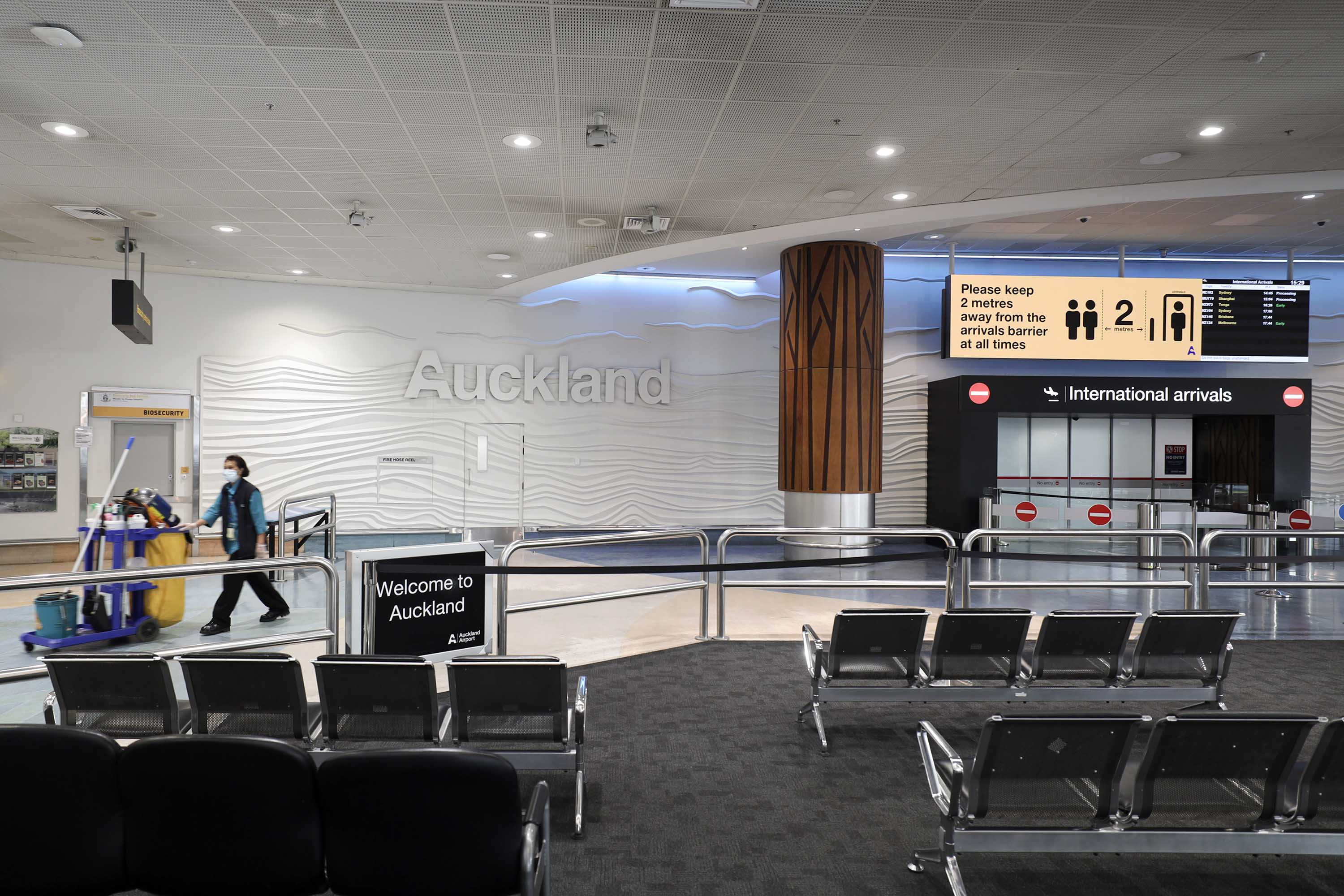 The arrivals gate at Auckland Airport’s International Terminal is pictured in July 2020.