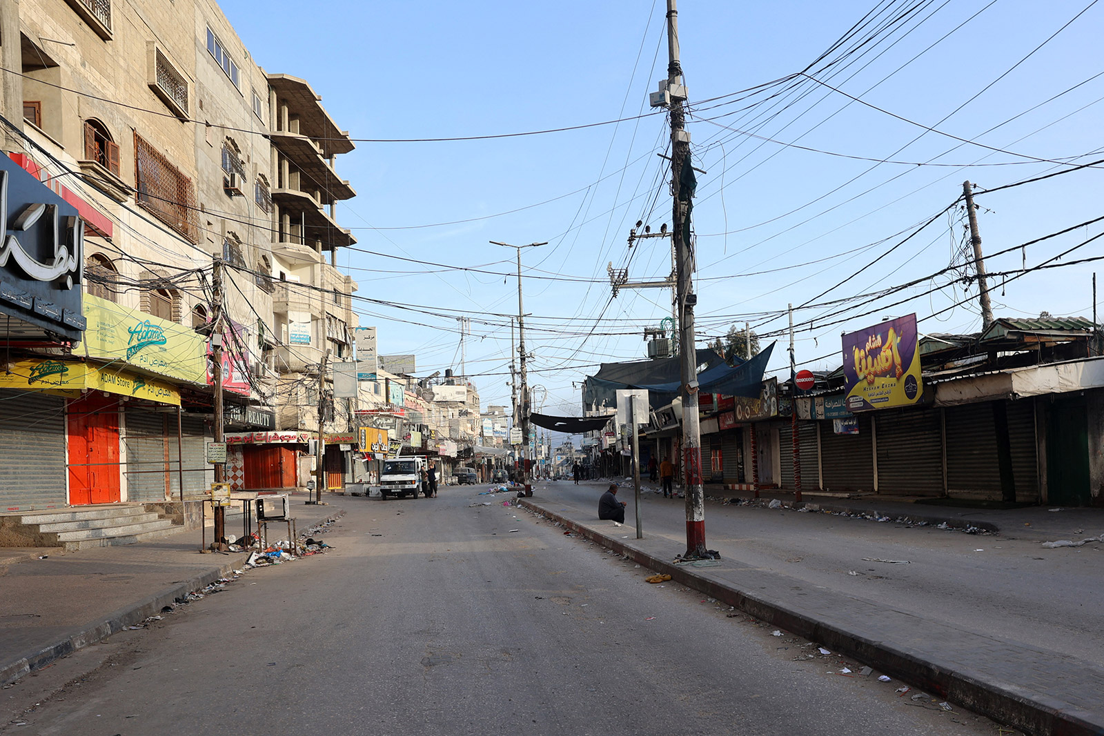 A nearly deserted street in Rafah on May 10, 2024. 