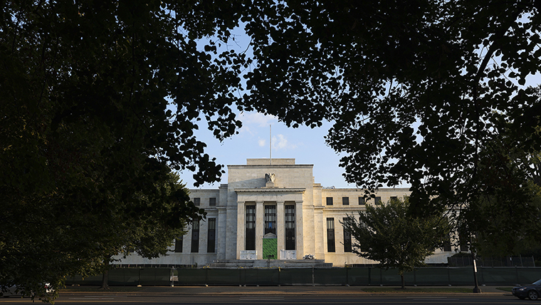 The Marriner S. Eccles Federal Reserve Board Building is seen on September 19, 2022 in Washington, DC.