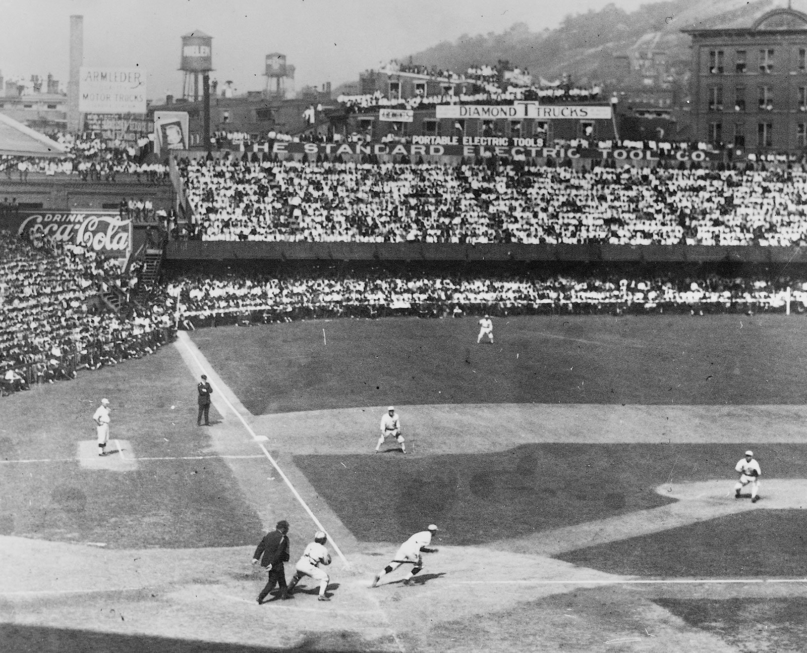 A World Series game between the Chicago White Sox and the Cincinnati Reds is seen at Redland Field in Cincinnati, Ohio, in 1919. 