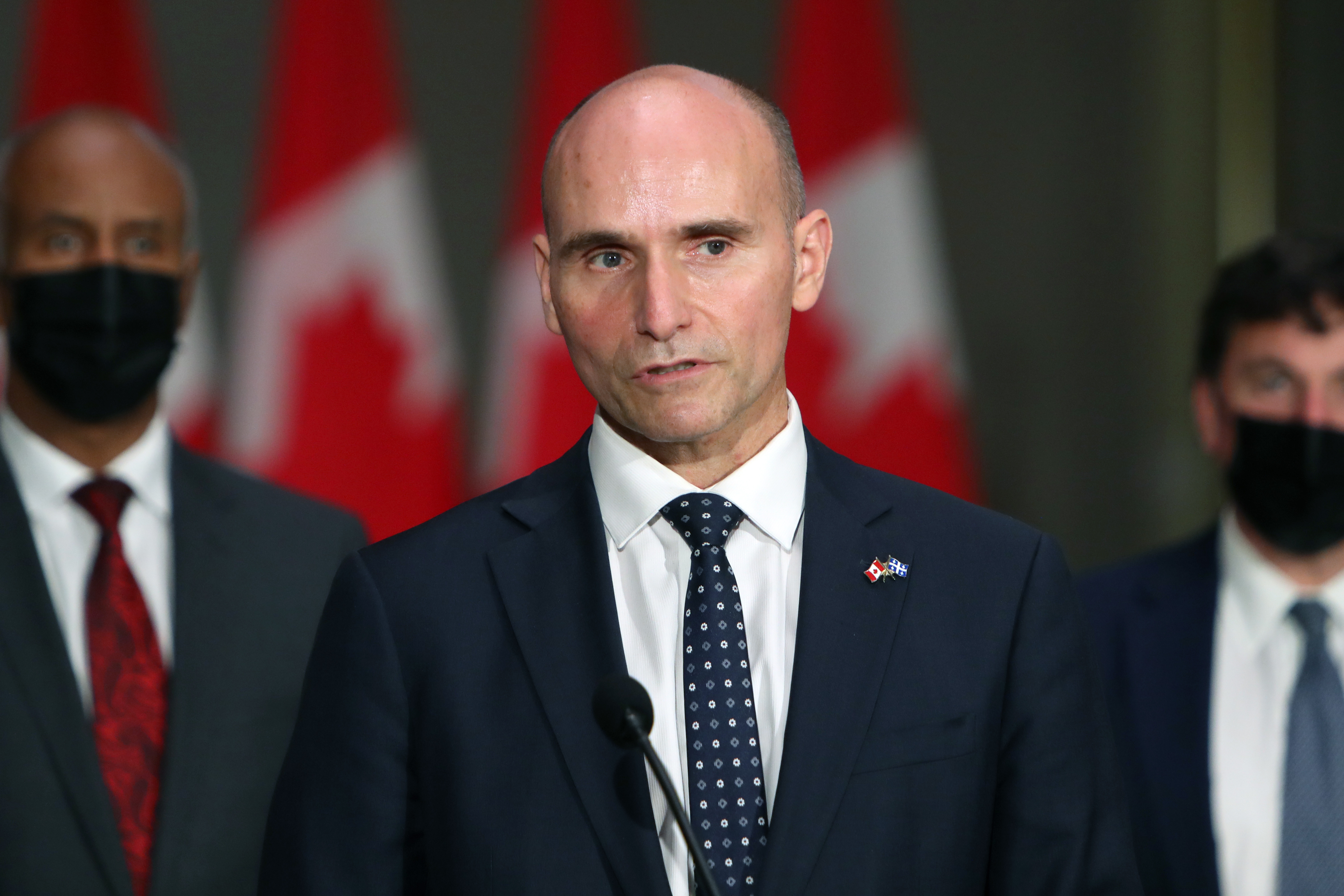 Jean-Yves Duclos, Canada's health minister, speaks during a news conference in Ottawa, Ontario, Canada, on Tuesday, Oct. 26, 2021. 