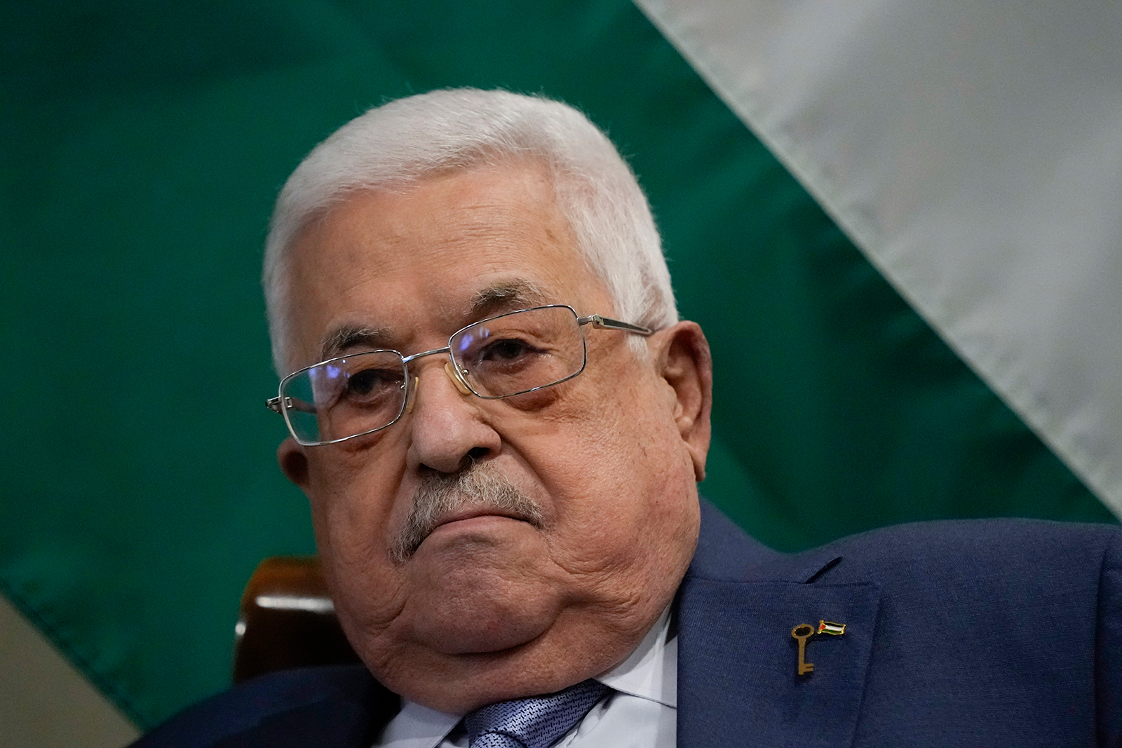 Mahmoud Abbas during a meeting in Amman, Jordan, on October 17, 2023. 