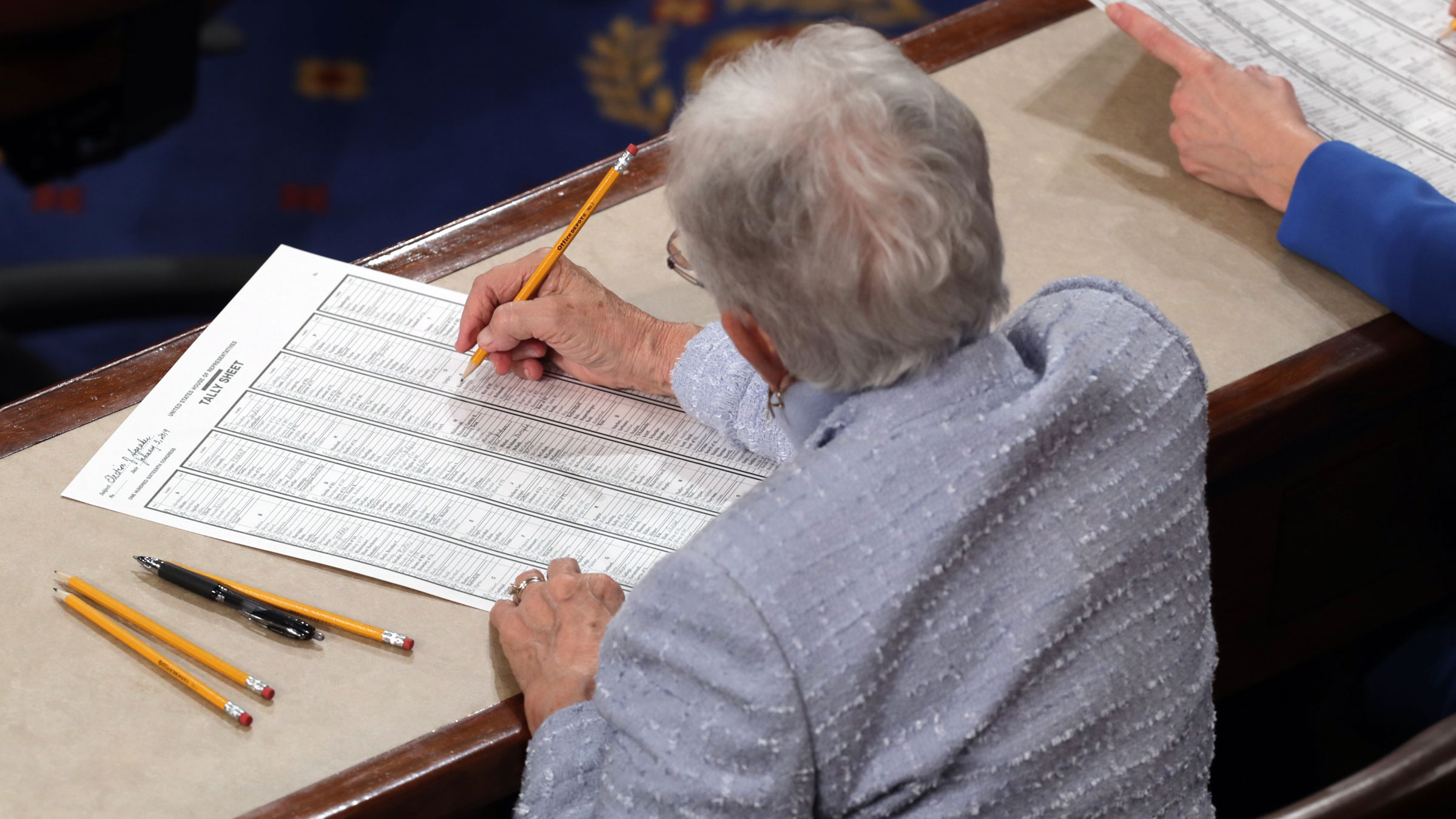 Votes are tallied during the first session of the 116th Congress in 2019.