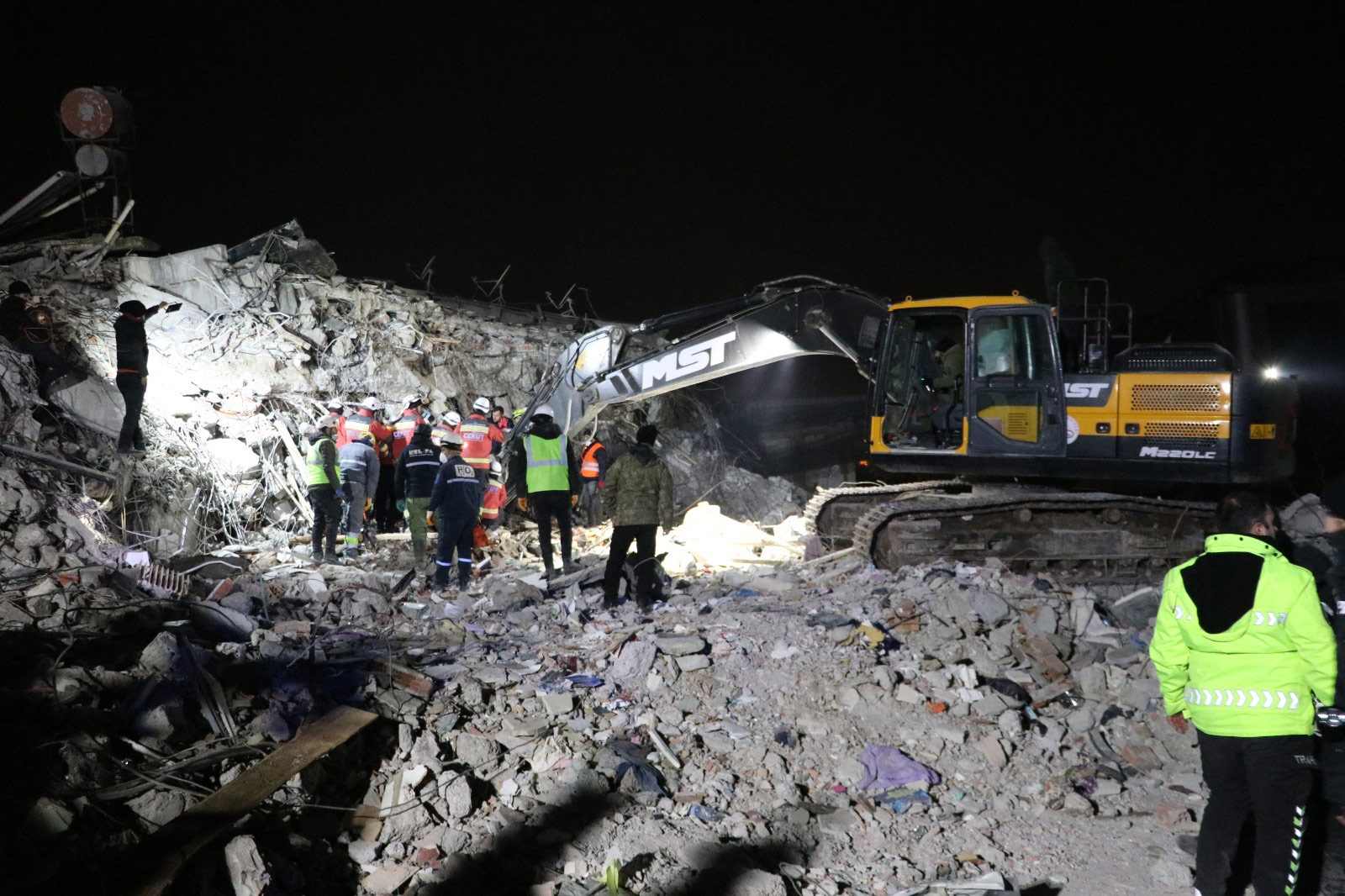 Rescue workers search rubble in Kahramanmaras, Turkey, on Saturday, February 11. 