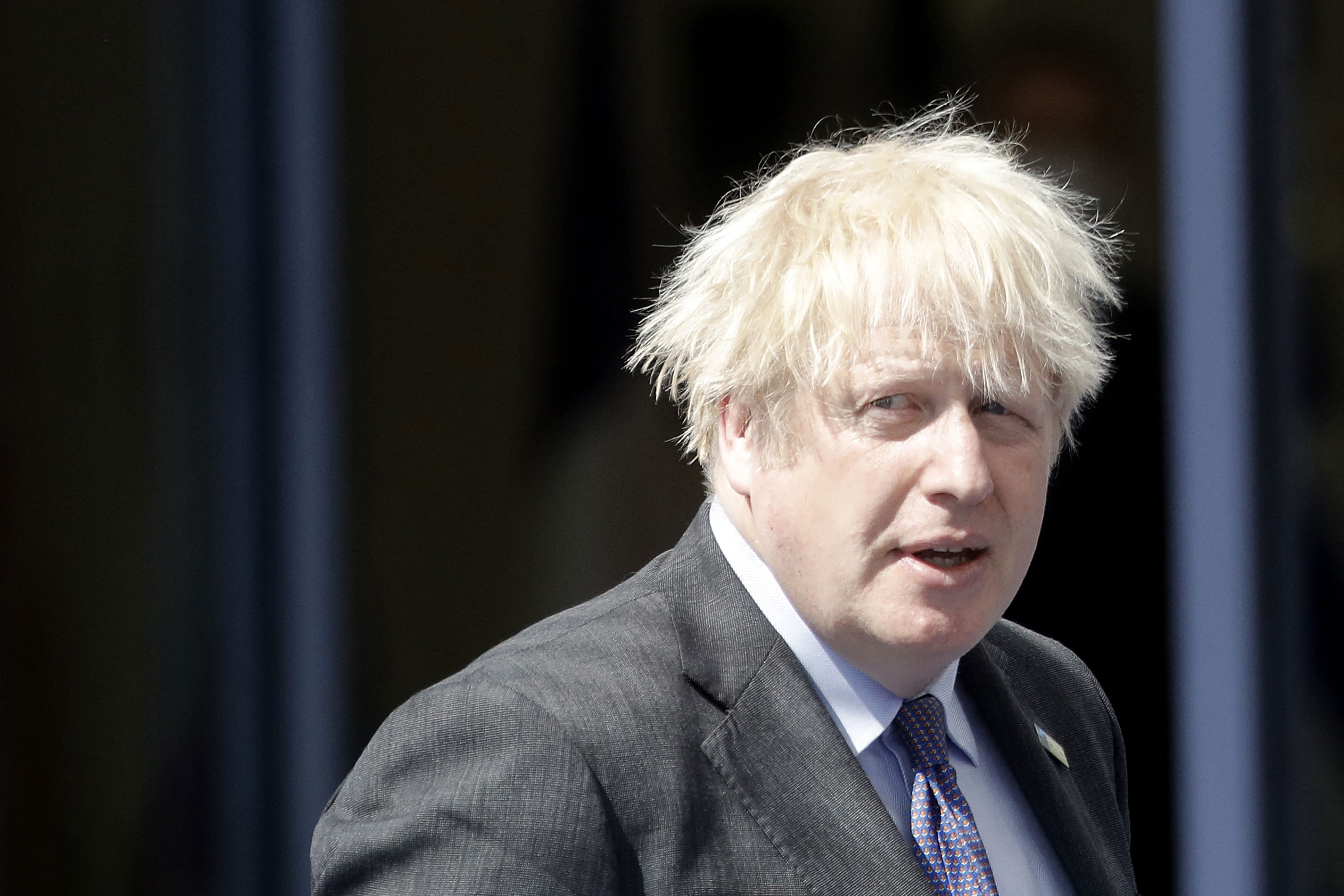 British Prime Minister Boris Johnson arrives for the NATO summit in Brussels, Belgium, on June 14.