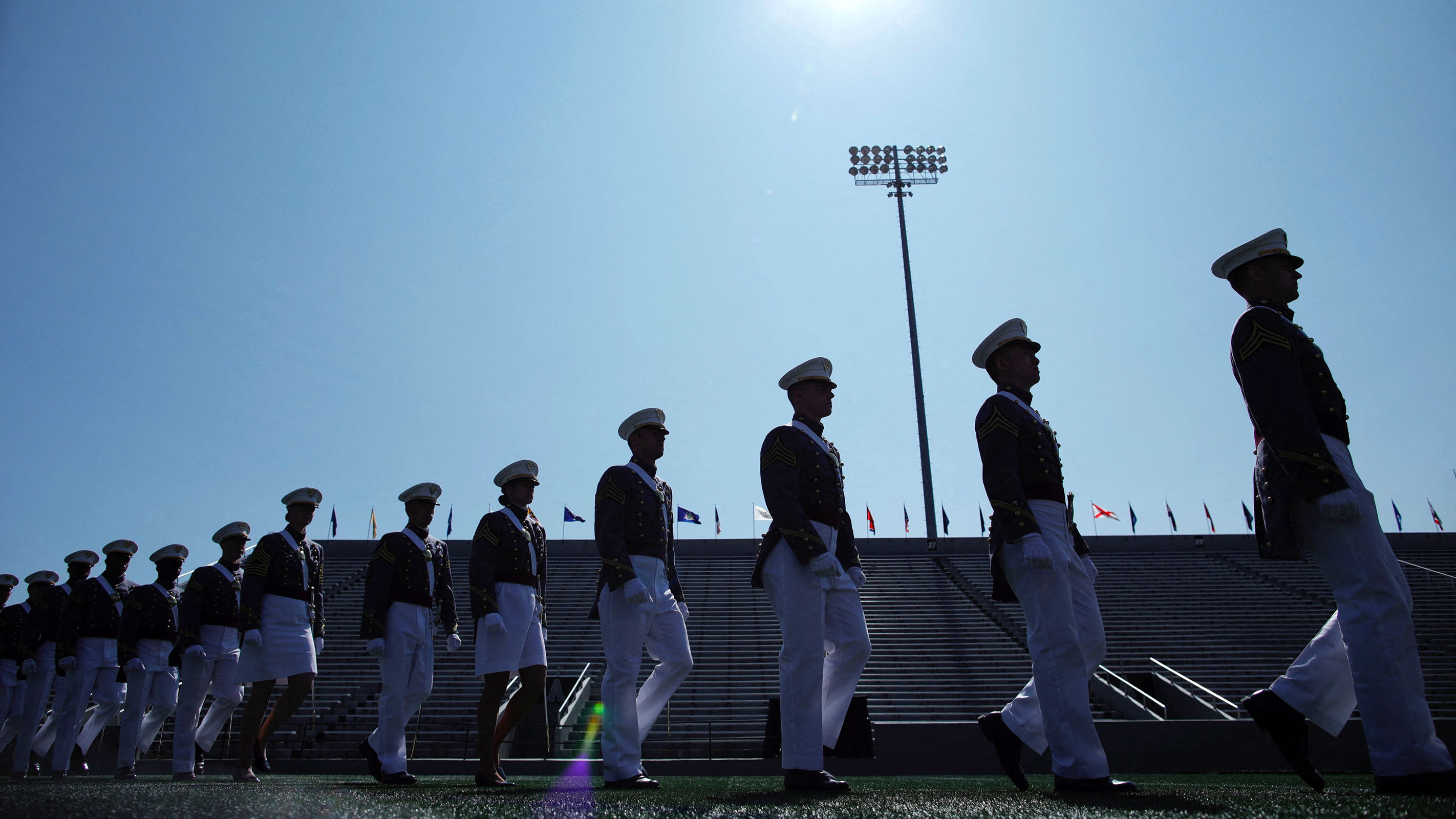 Class of 2023 cadets arrive for their graduation at the US Military Academy West Point, on May 27 in West Point, New York. 