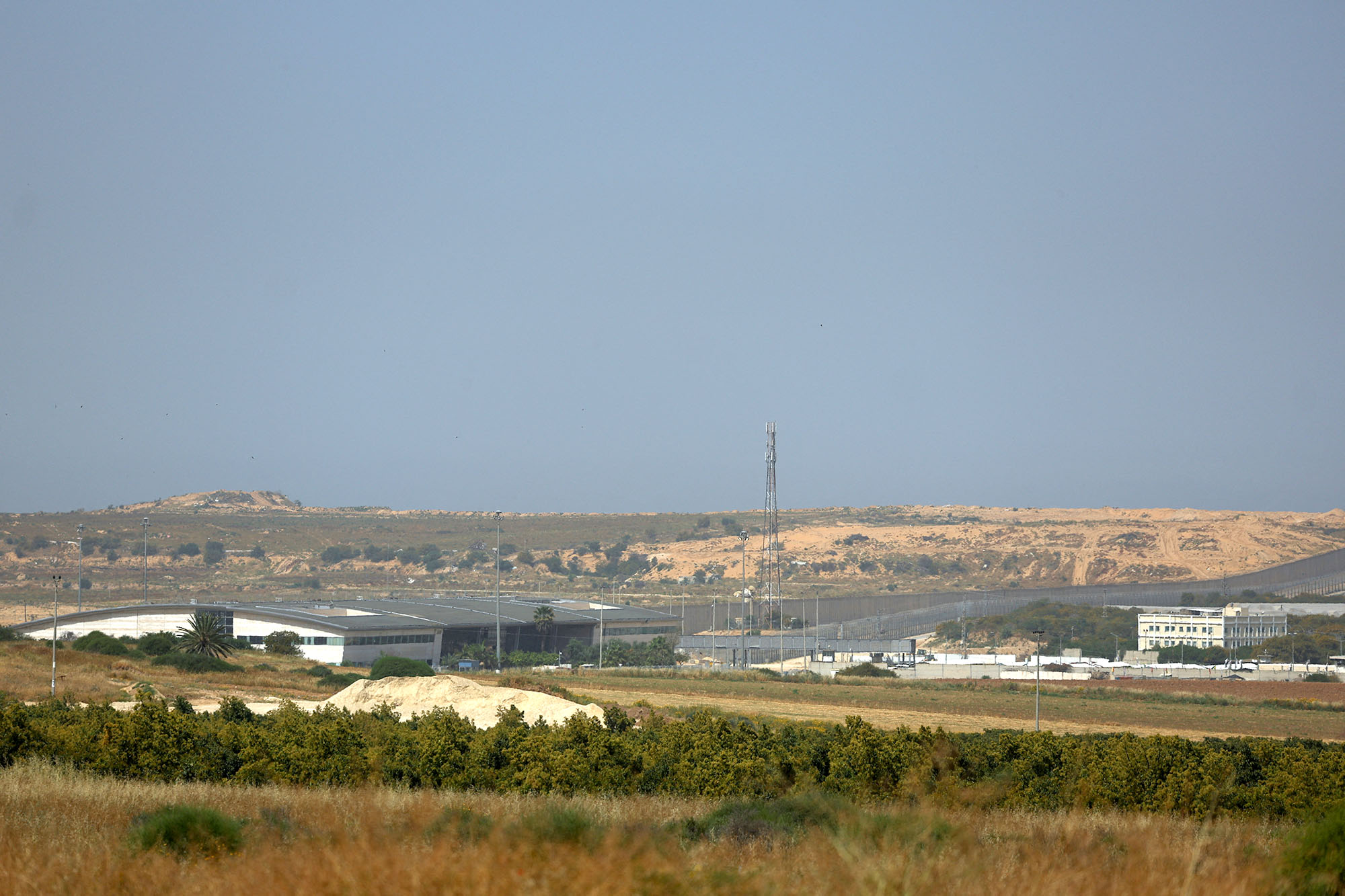 A general view of the Erez Crossing with the Gaza Strip in the background, as seen from southern Israel, on April 5.