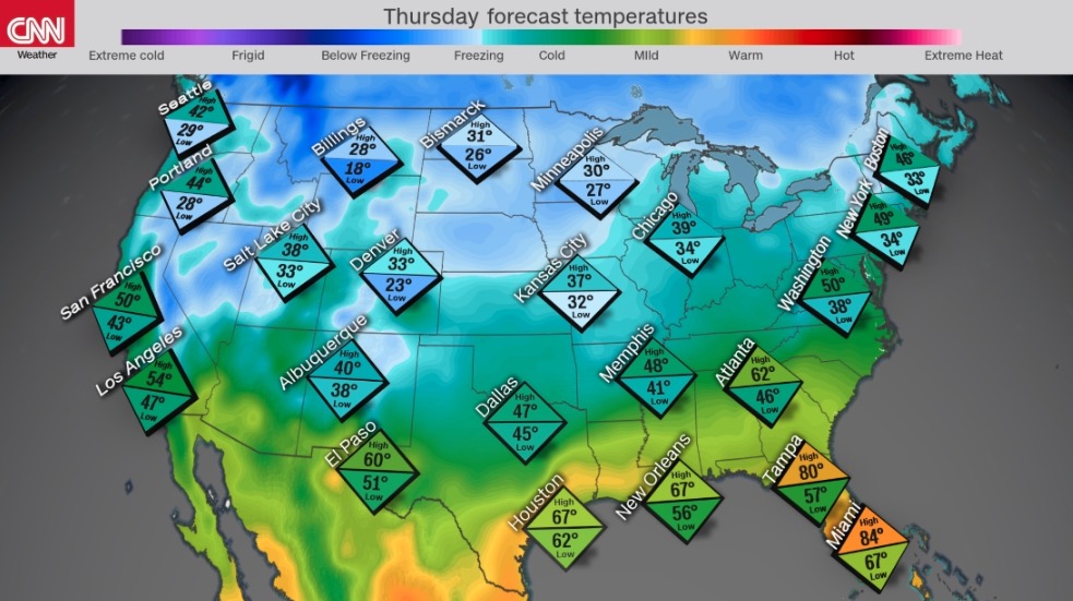 Live updates Bomb cyclone and winter storms