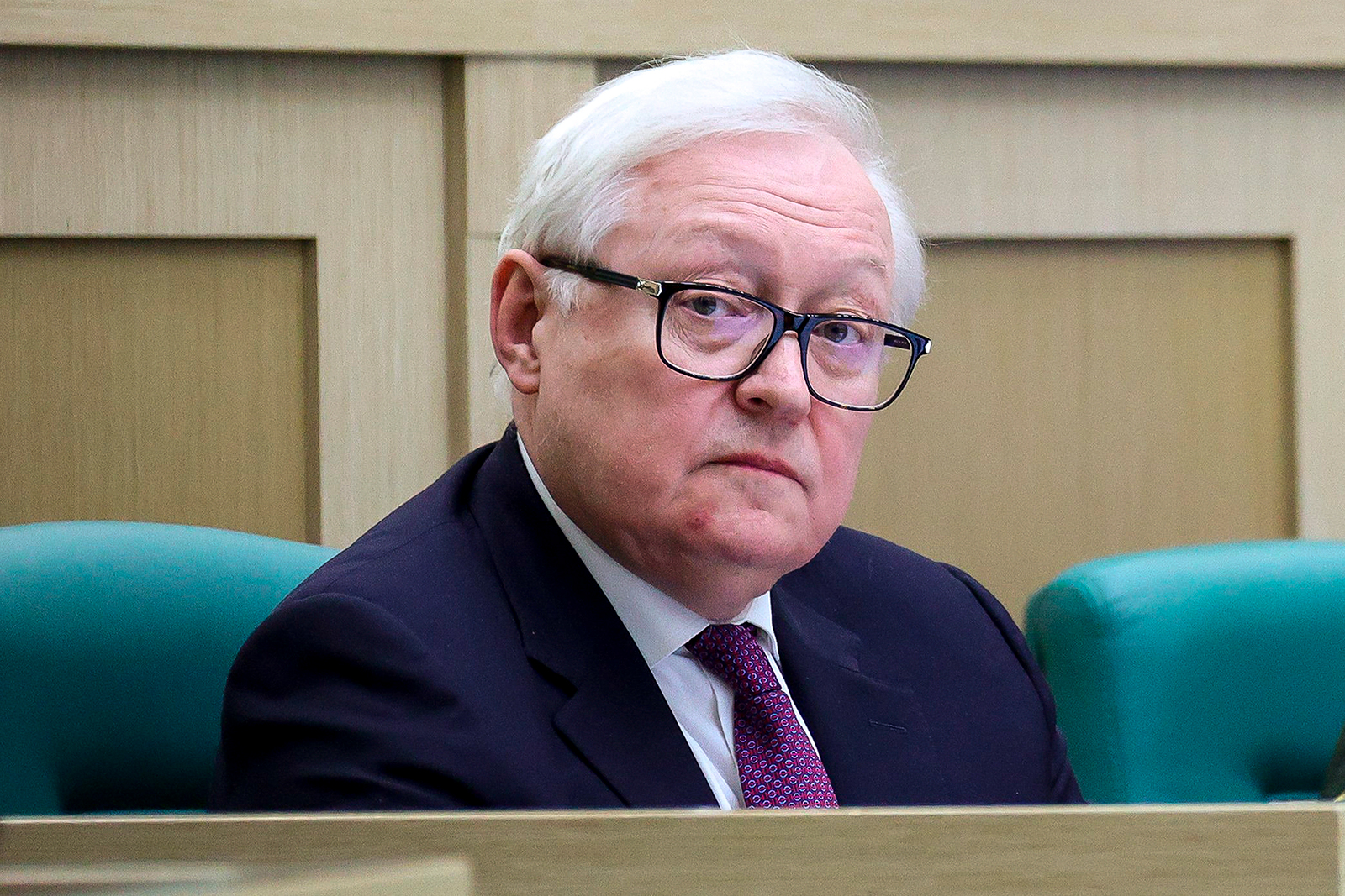 Sergei Ryabkov attends a session of the Federal Assembly in Moscow, Russia, on Wednesday, April 12.