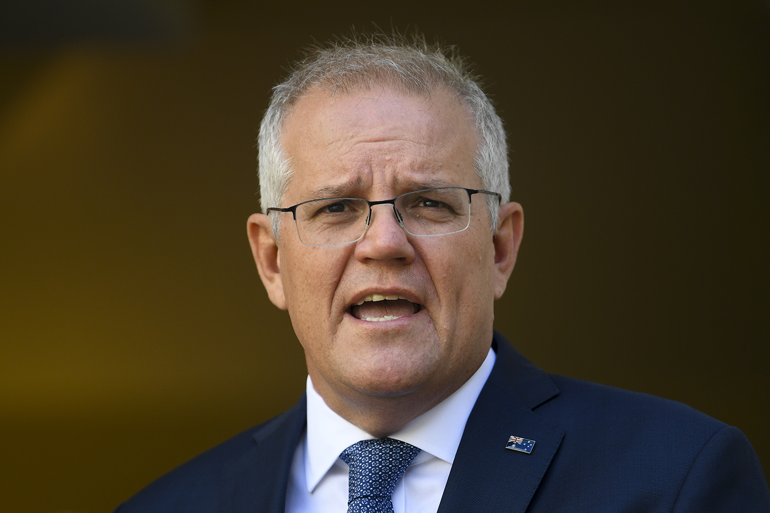 Australian Prime Minister Scott Morrison speaks during a press conference at Parliament House in Canberra, Monday, January 10, 2022.