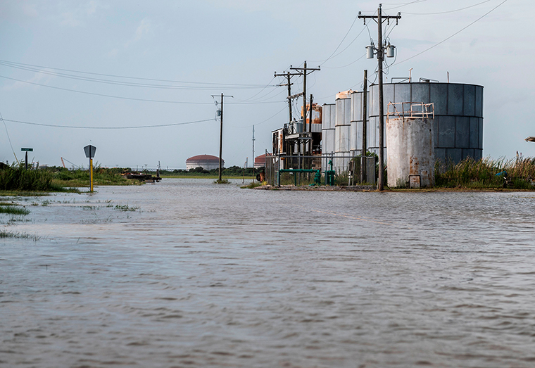 An LNG processing plant is seen in Cameron, Louisiana on August 26, 2020.