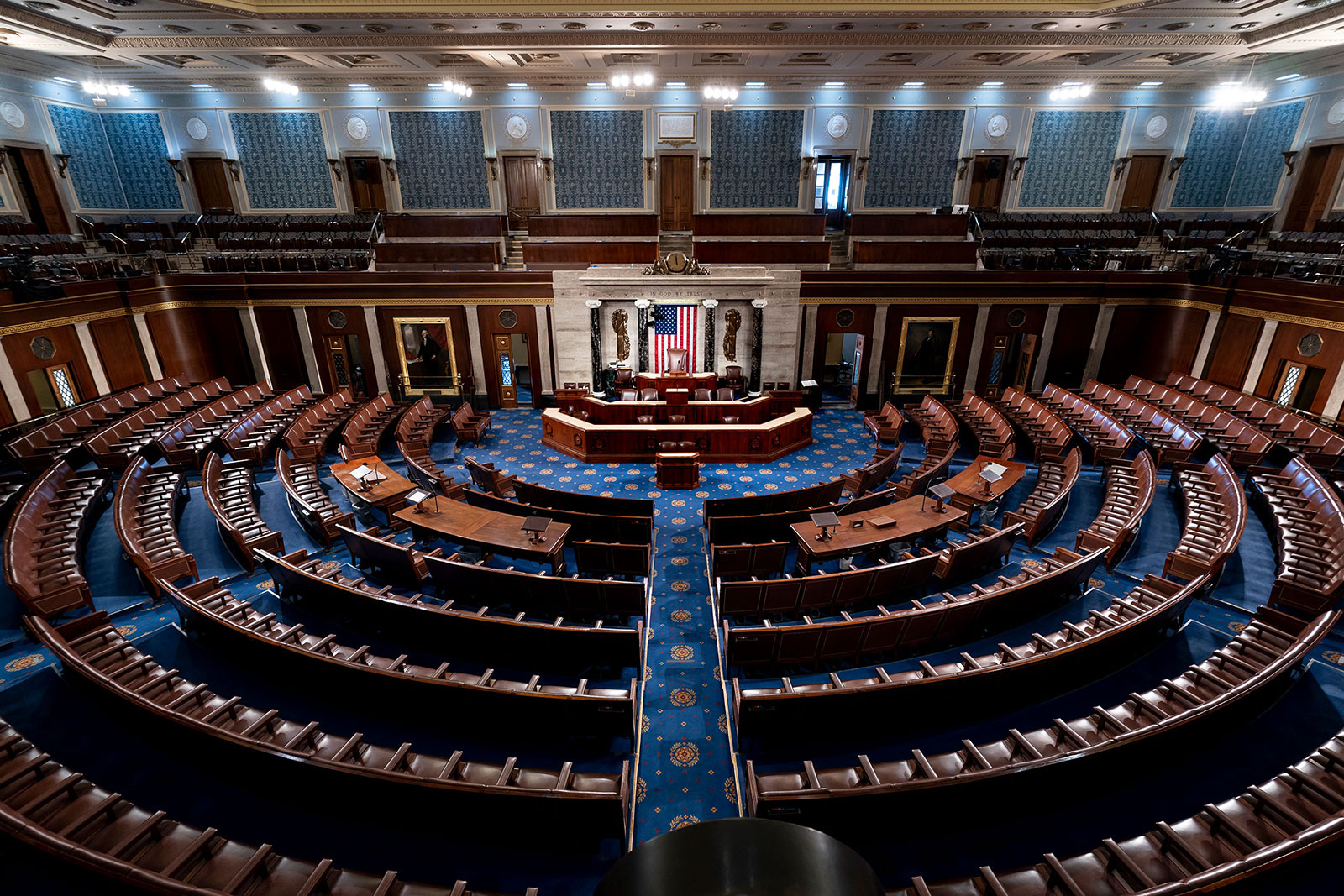 The chamber of the House of Representatives is seen at the Capitol in Washington, DC. 