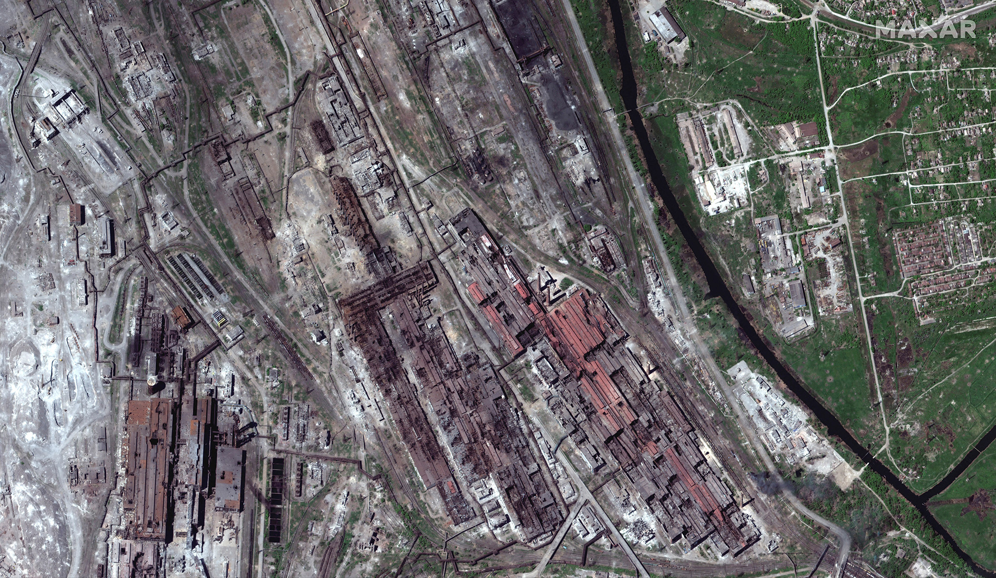An overview of the Azovstal steel plant in Mariupol, Ukraine, on May 12.