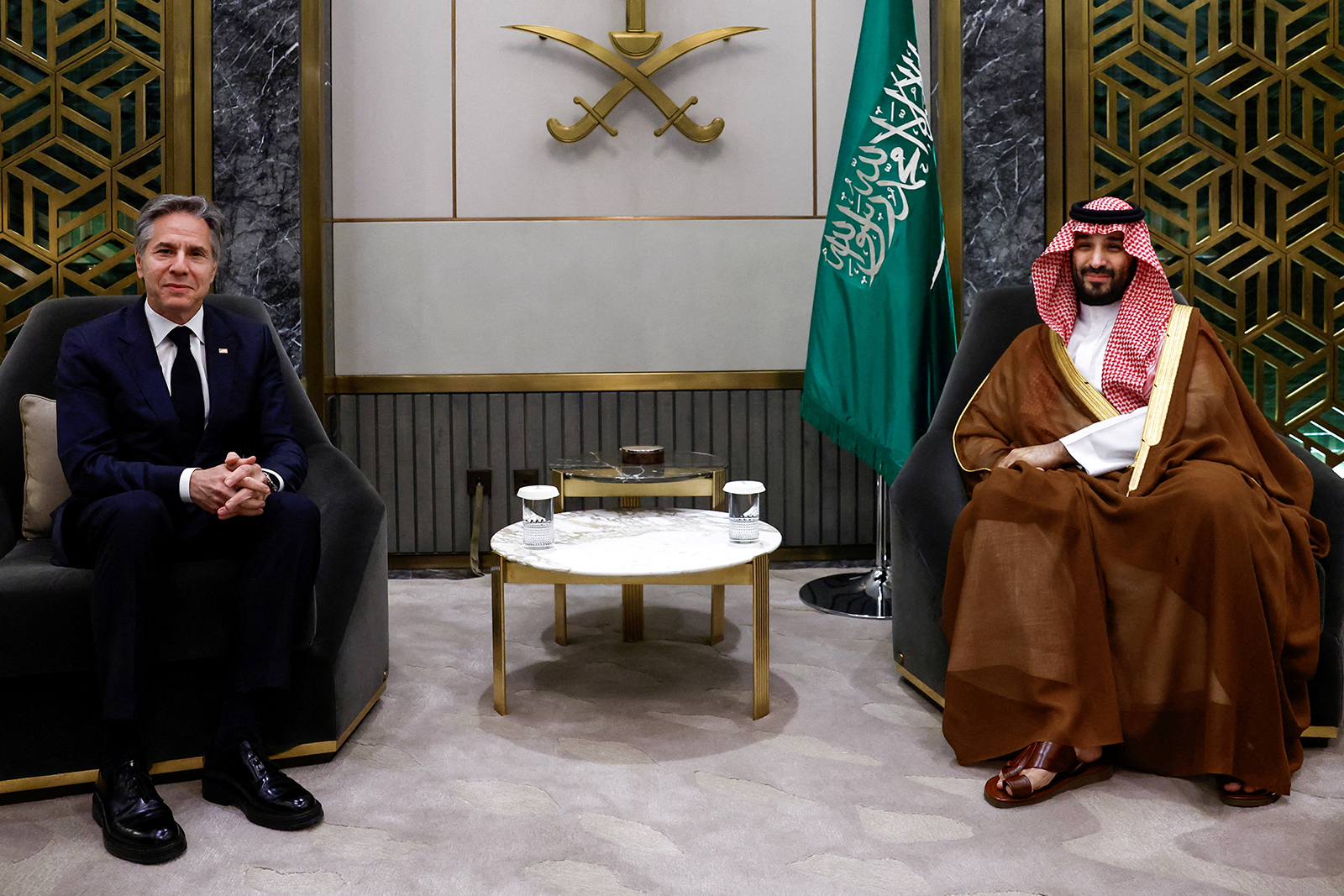 U.S. Secretary of State Antony Blinken meets Saudi Crown Prince and Prime Minister Mohammed bin Salman, in Jeddah, Saudi Arabia on March 20.