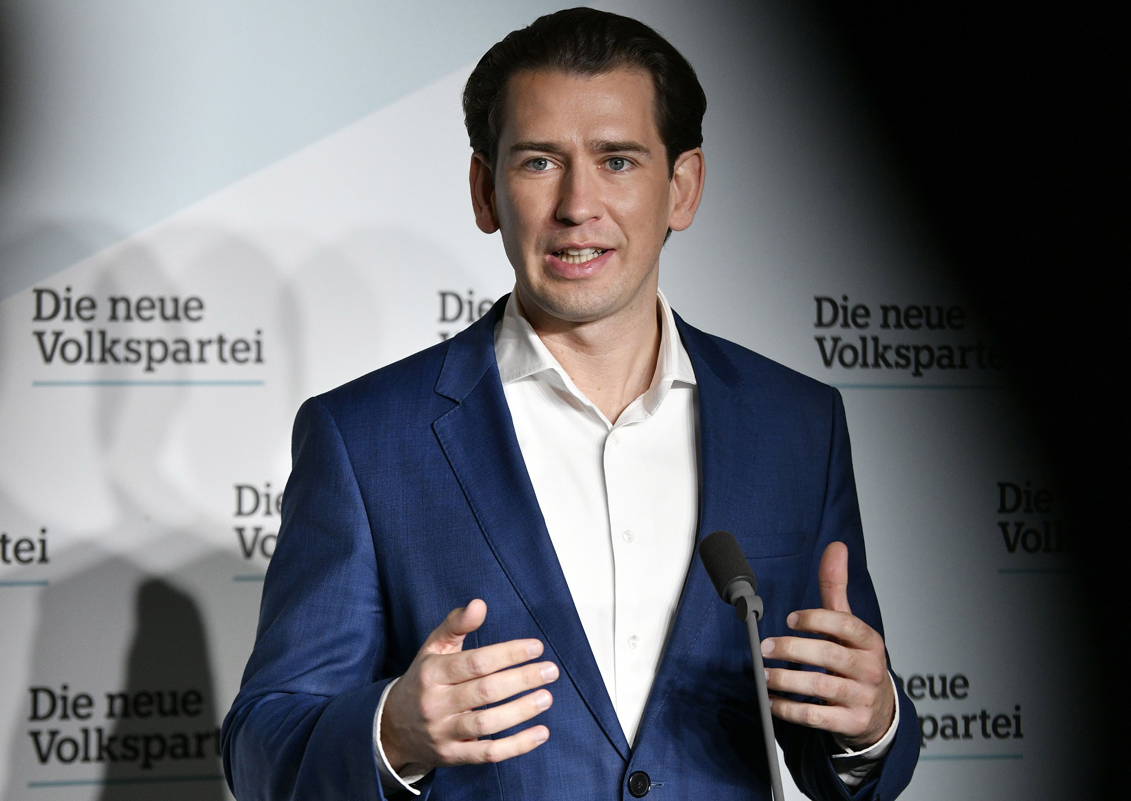 Austrian Chancellor Sebastian Kurz is seen during the Vienna municipal election at the Vienna City Hall on October 11.  