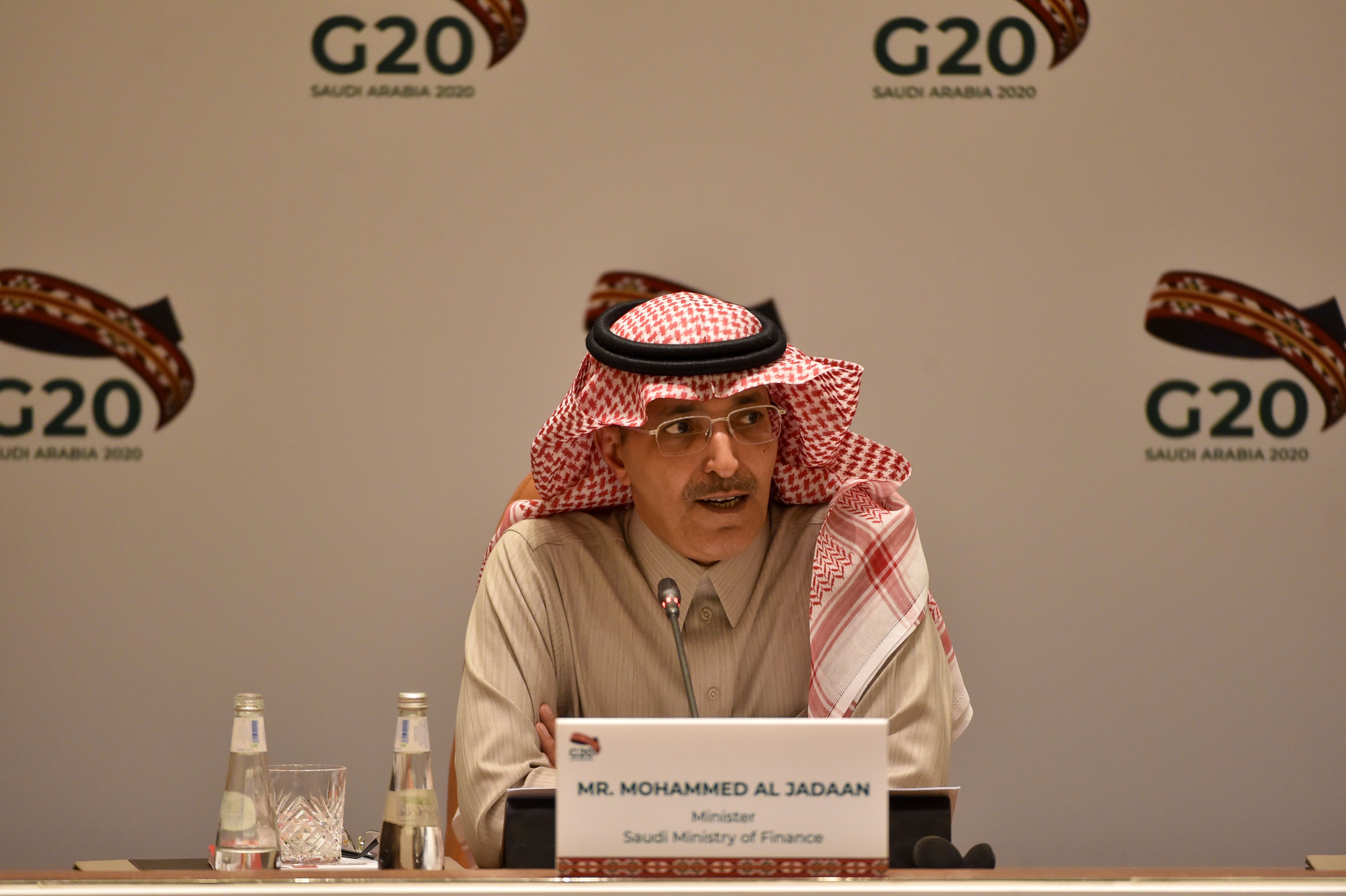 Saudi Minister of Finance Mohammed Al-Jadaan at the G20 summit in the Saudi capital Riyadh on February 23.
