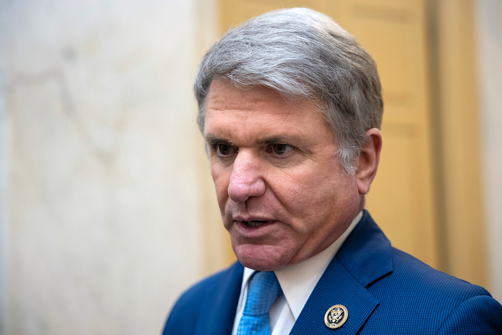 Rep. Michael McCaul speaks with reporters in Washington, DC, on February 6. 
