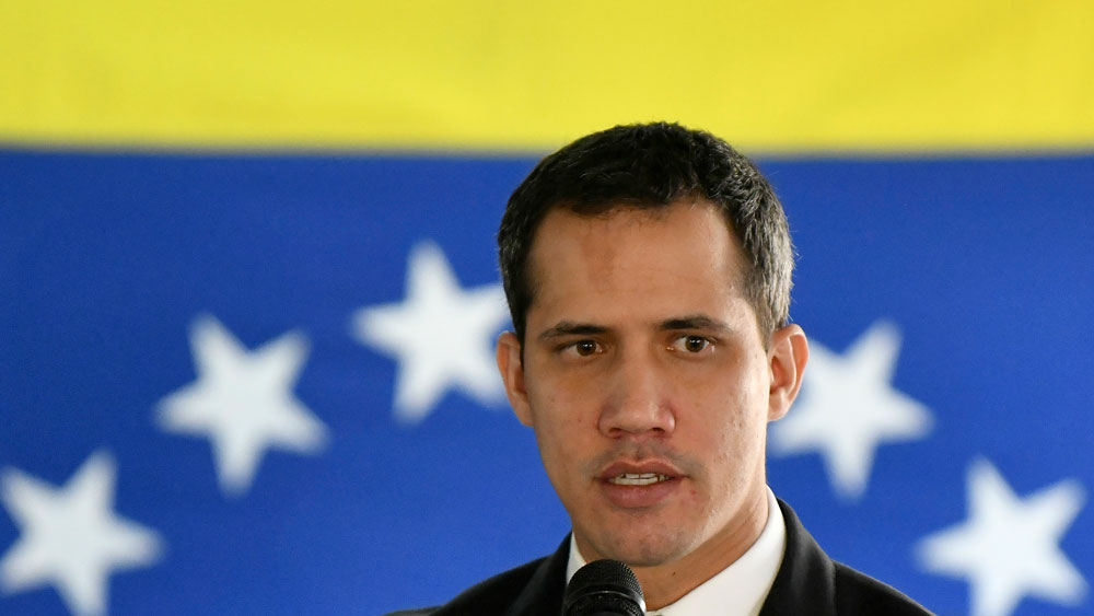 Venezuelan opposition leader Juan Guaido talks to the media on March 9, in Caracas, Venezuela.