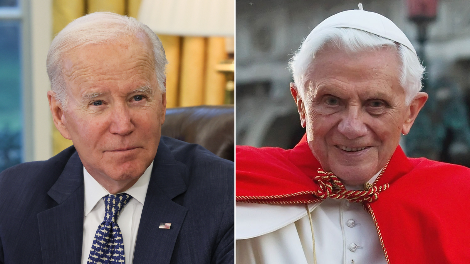 US President Joe Biden and Pope Emeritus Benedict XVI.