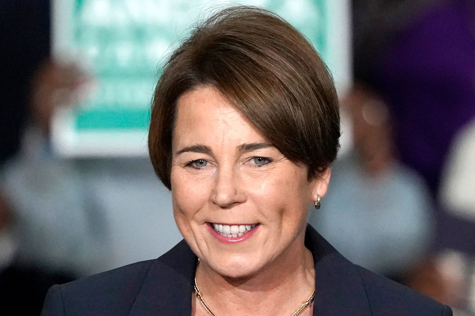 Maura Healey speaks during a campaign rally in Boston on November 2. 