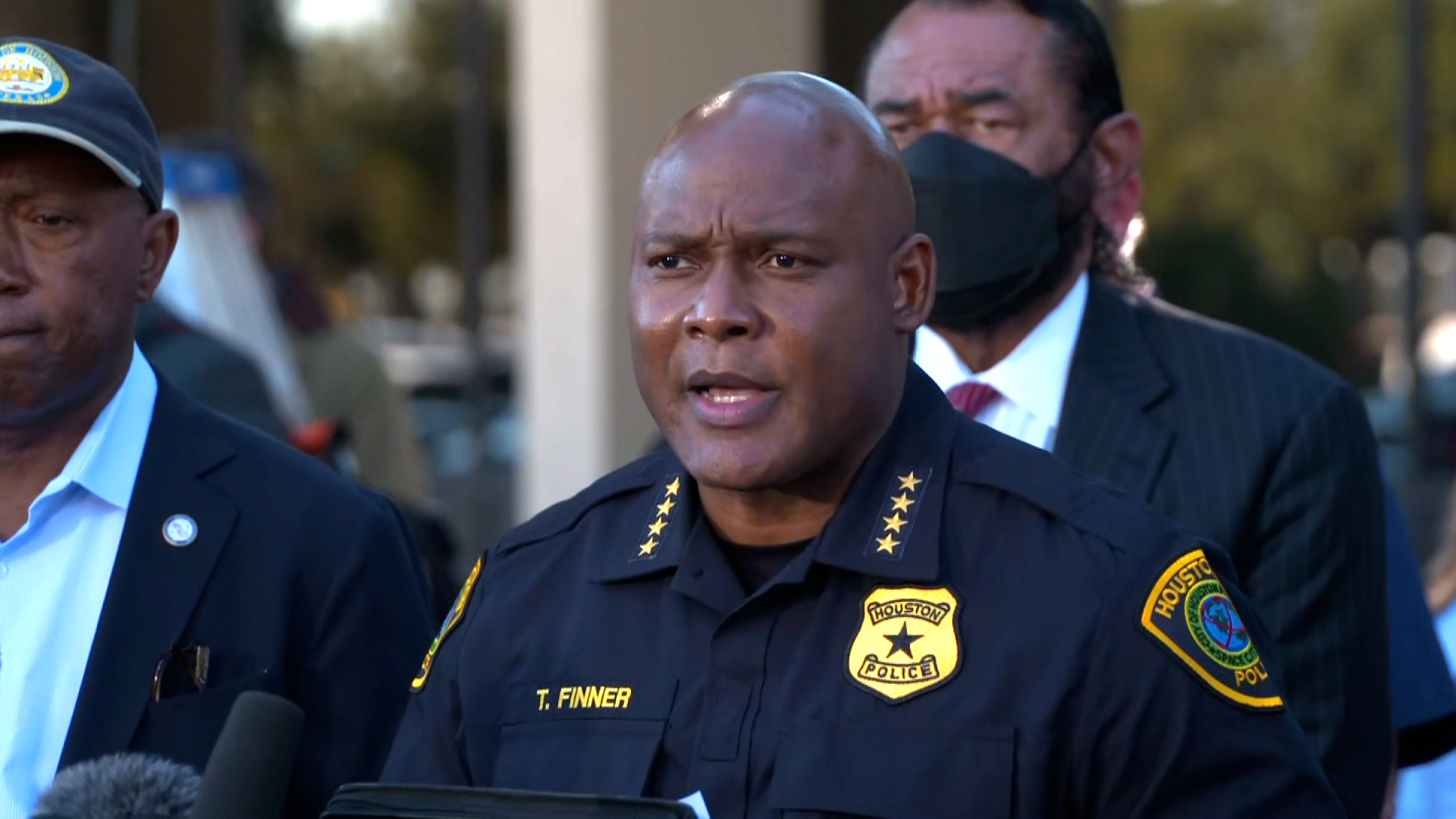 Houston Police Chief Troy Finner speaks during a press conference in Houston on November 6.