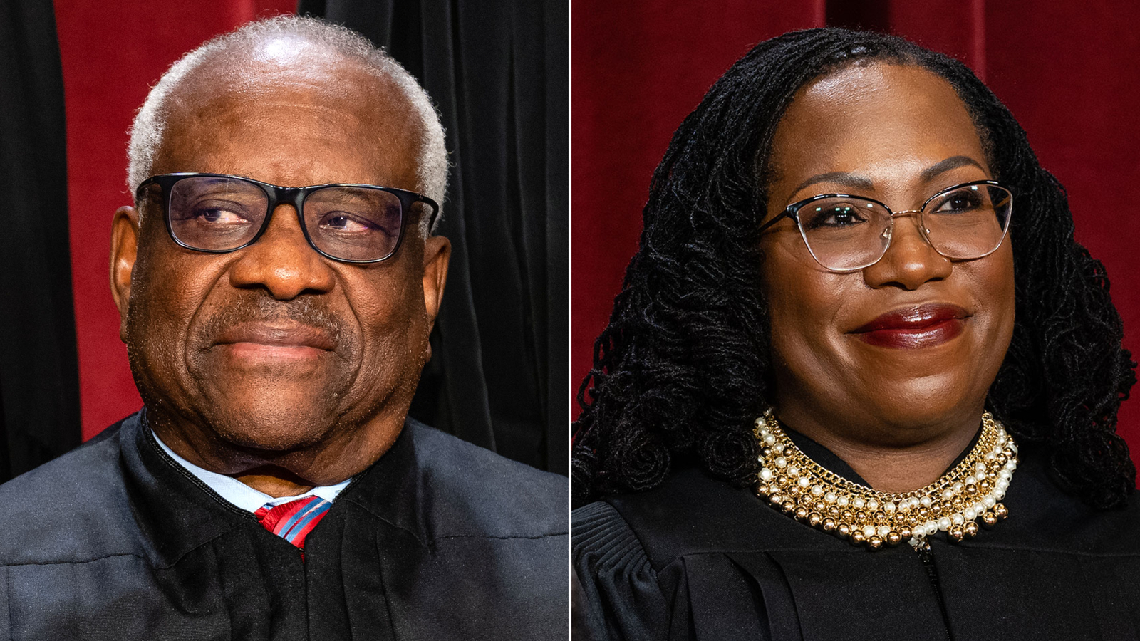 Associate Justice Clarence Thomas and Associate Justice Ketanji Brown Jackson.