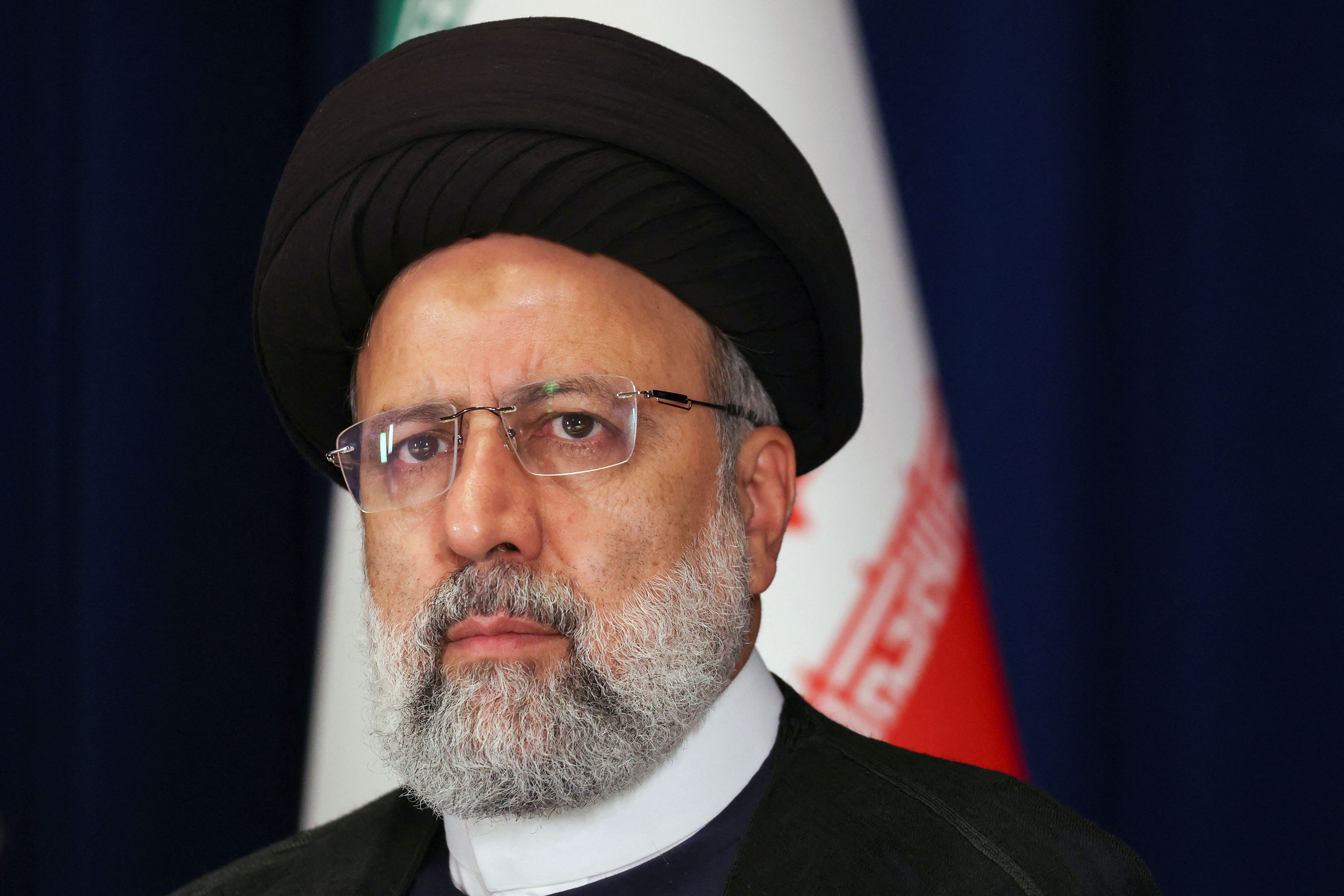 Iranian President Ebrahim Raisi attends a press conference in New York on September 20, 2023. 