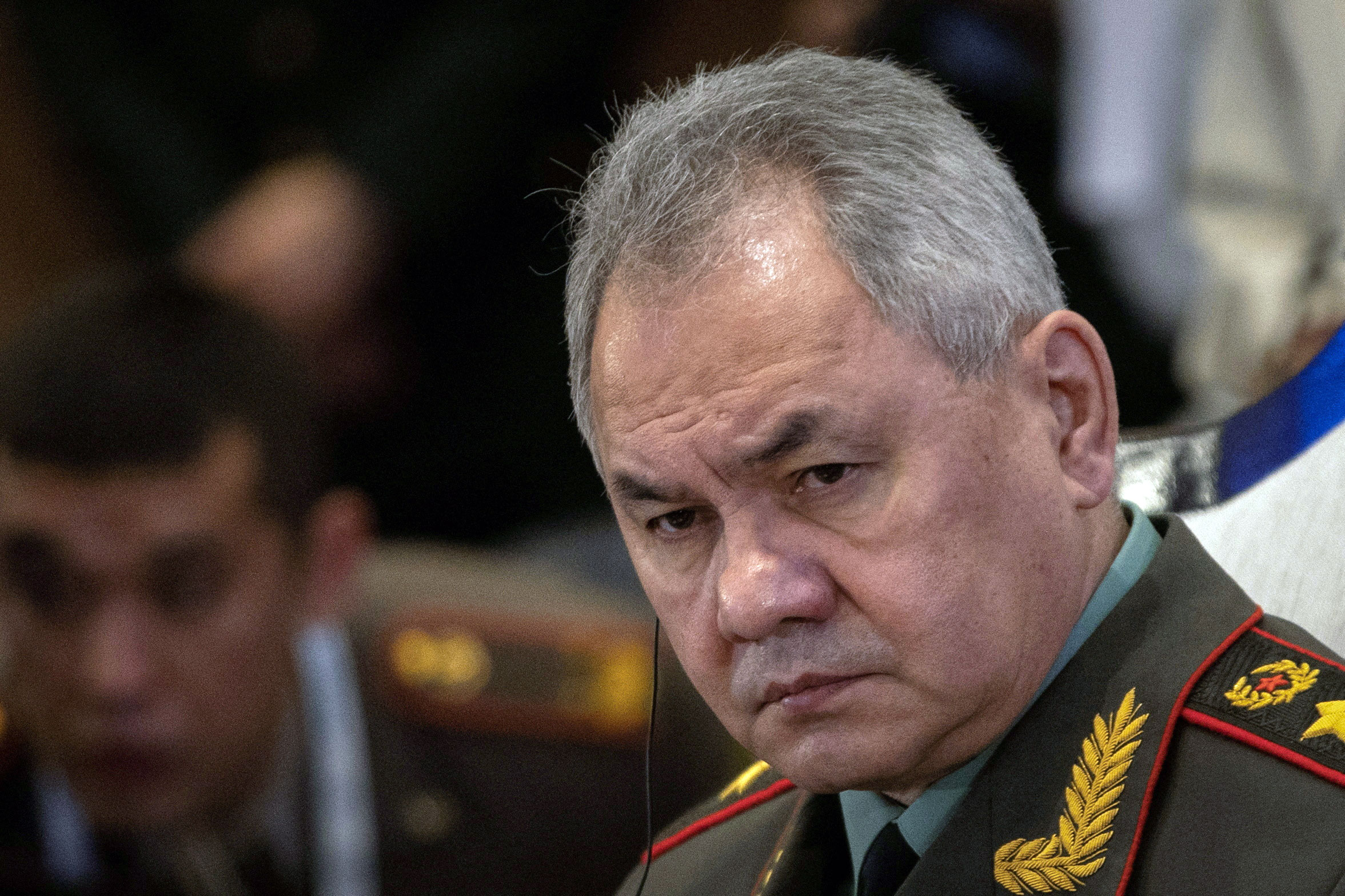 Russian Defense Minister Sergei Shoigu attends the Shanghai Cooperation Organization (SCO) meet in New Delhi, India, on April 28, 2023.