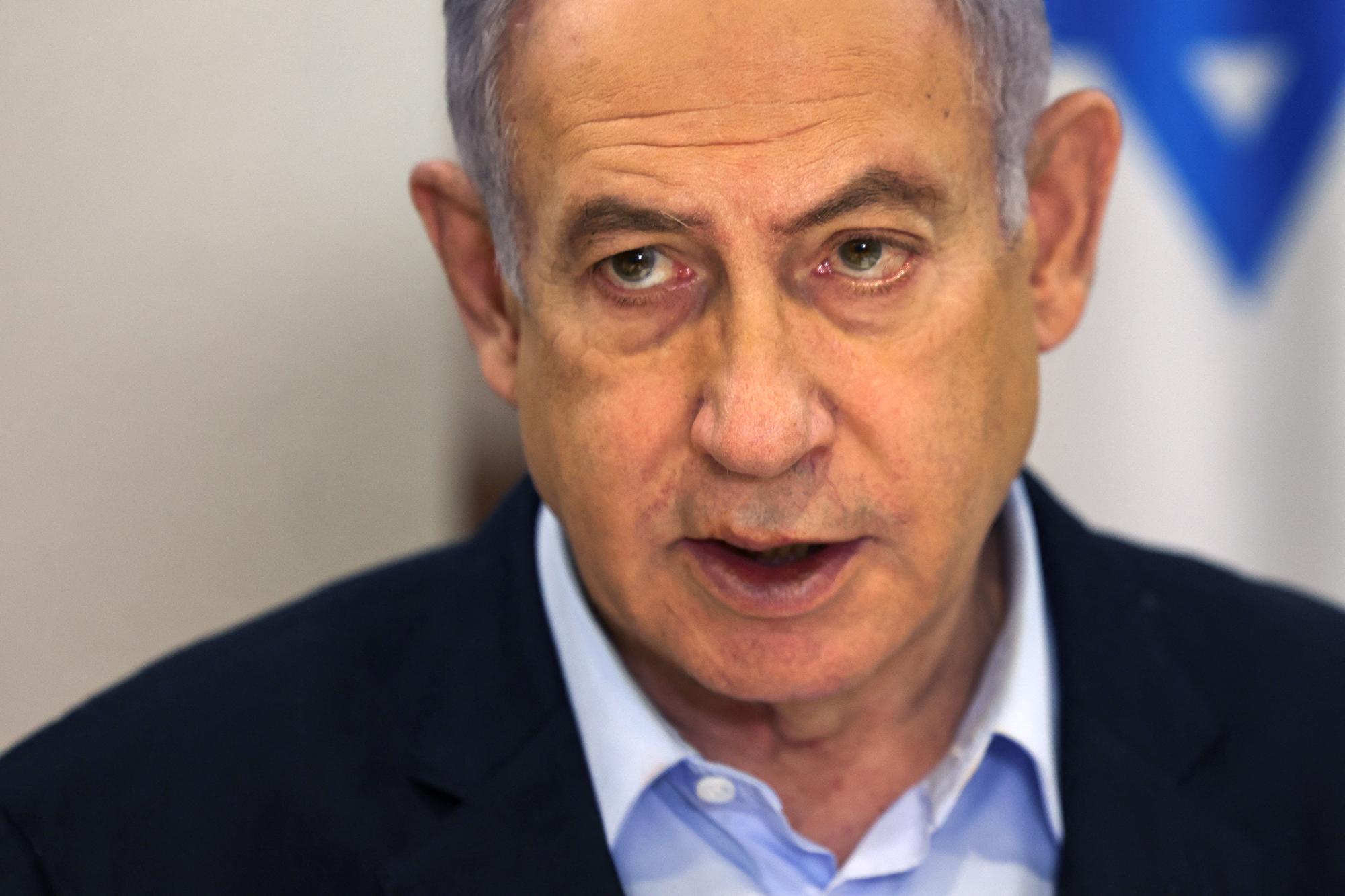 Israeli Prime Minister Benjamin Netanyahu speaks at a cabinet meeting in Tel Aviv, Israel, on January 7. 