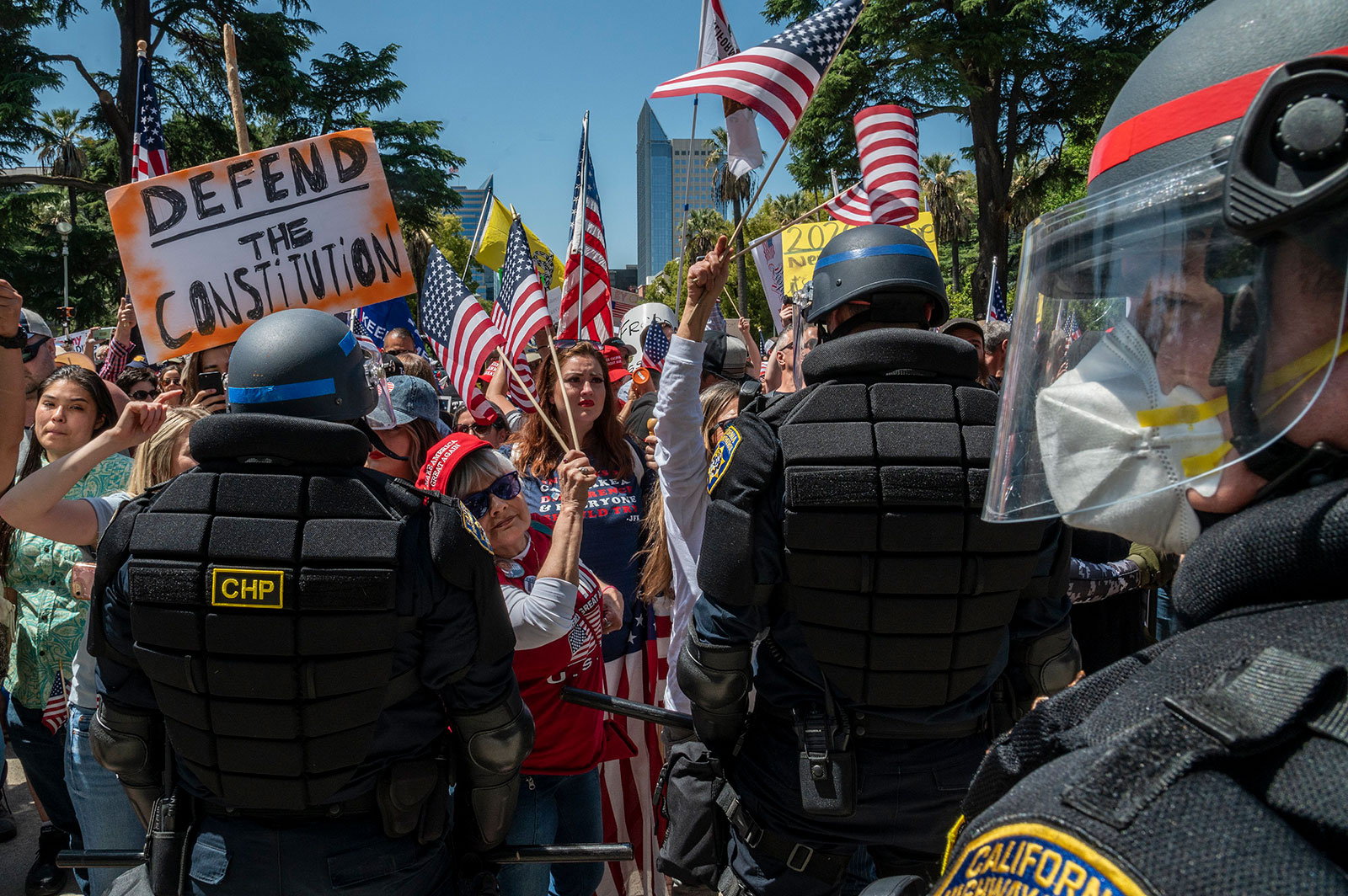 More than 30 people were arrested on Friday, May 1, 2020, during a demonstration at the California Capitol Building.