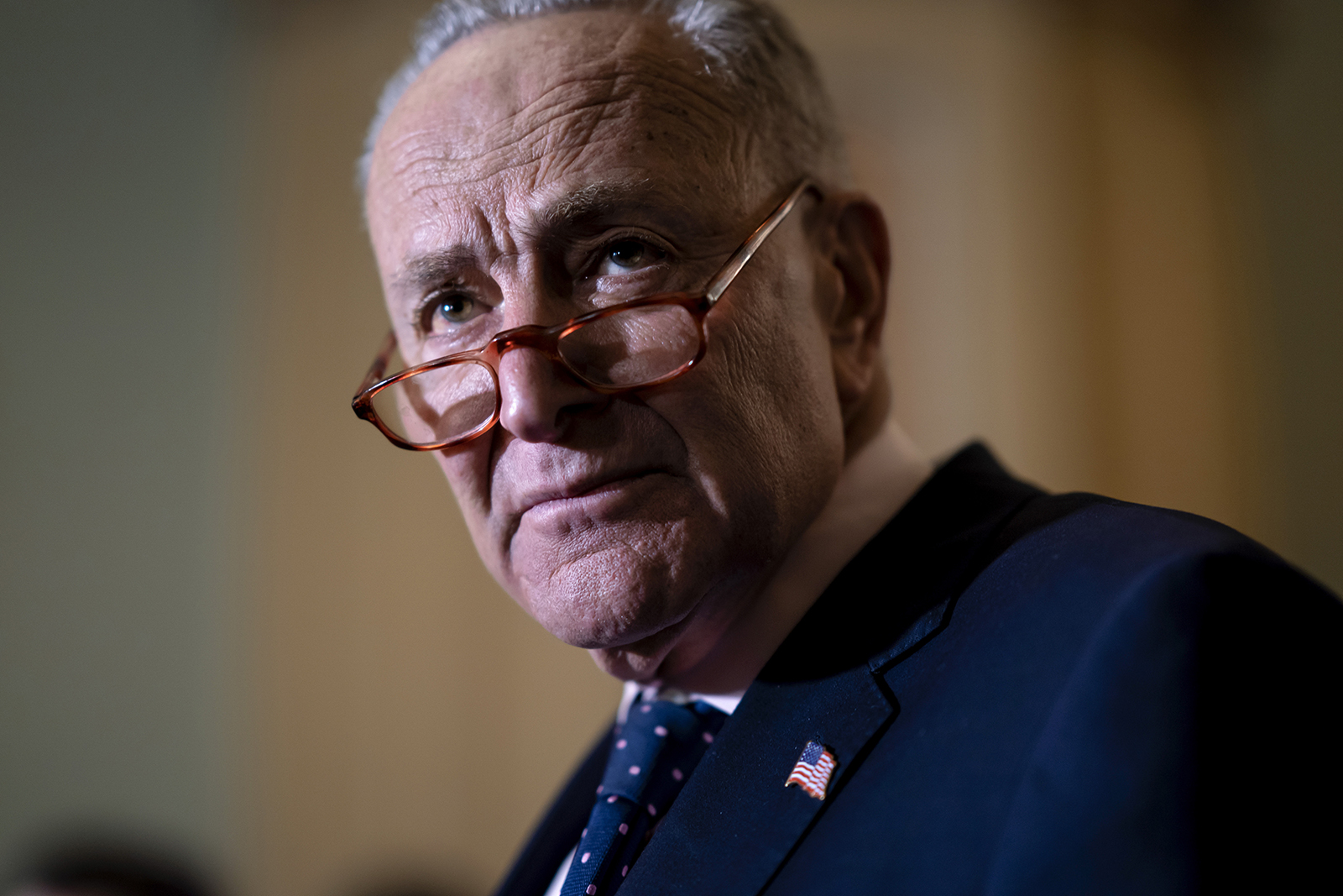 Senate Majority Leader Chuck Schumer at the Capitol in Washington on March 29.