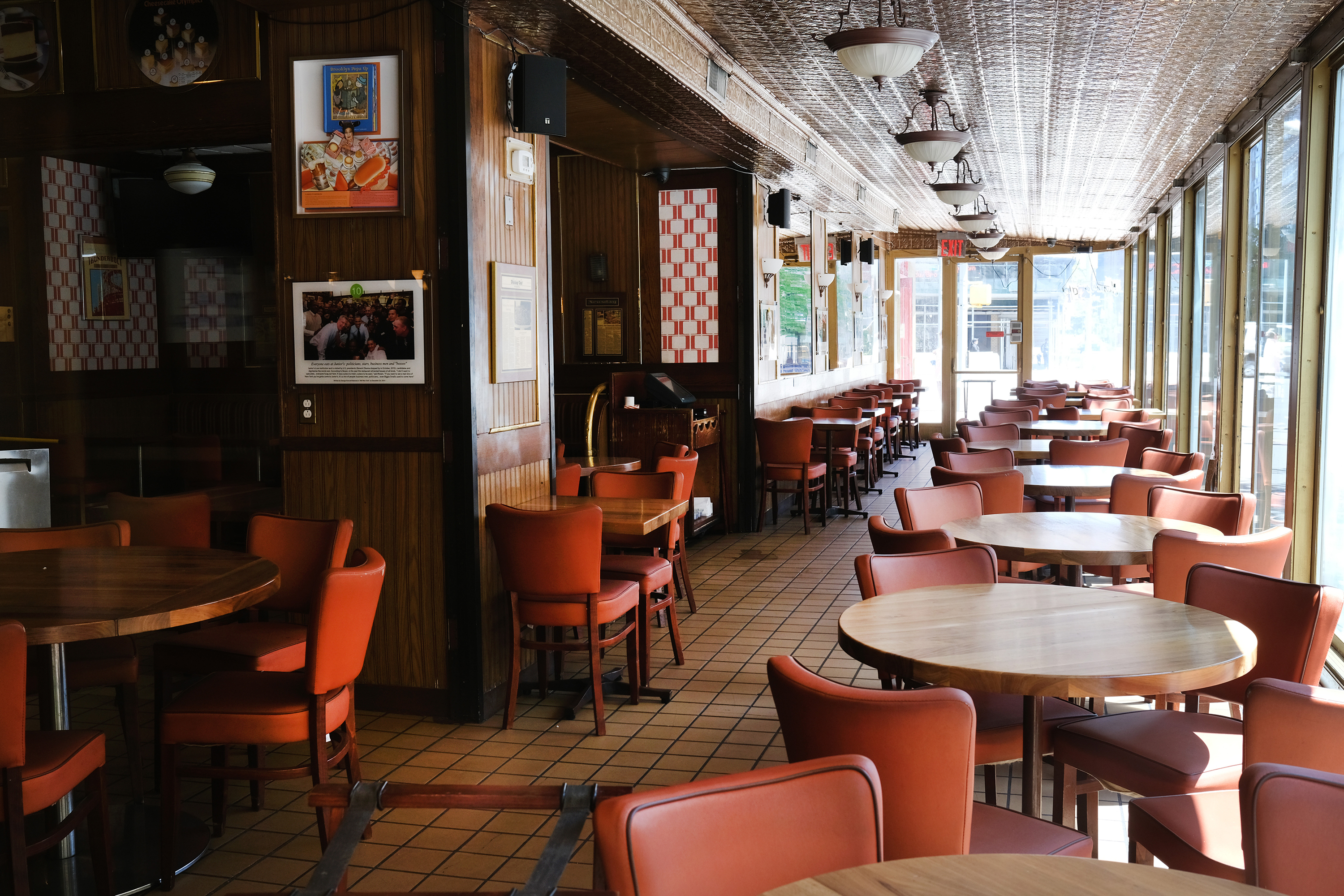A restaurant stands empty and closed in Brooklyn on May 12, in New York City. 