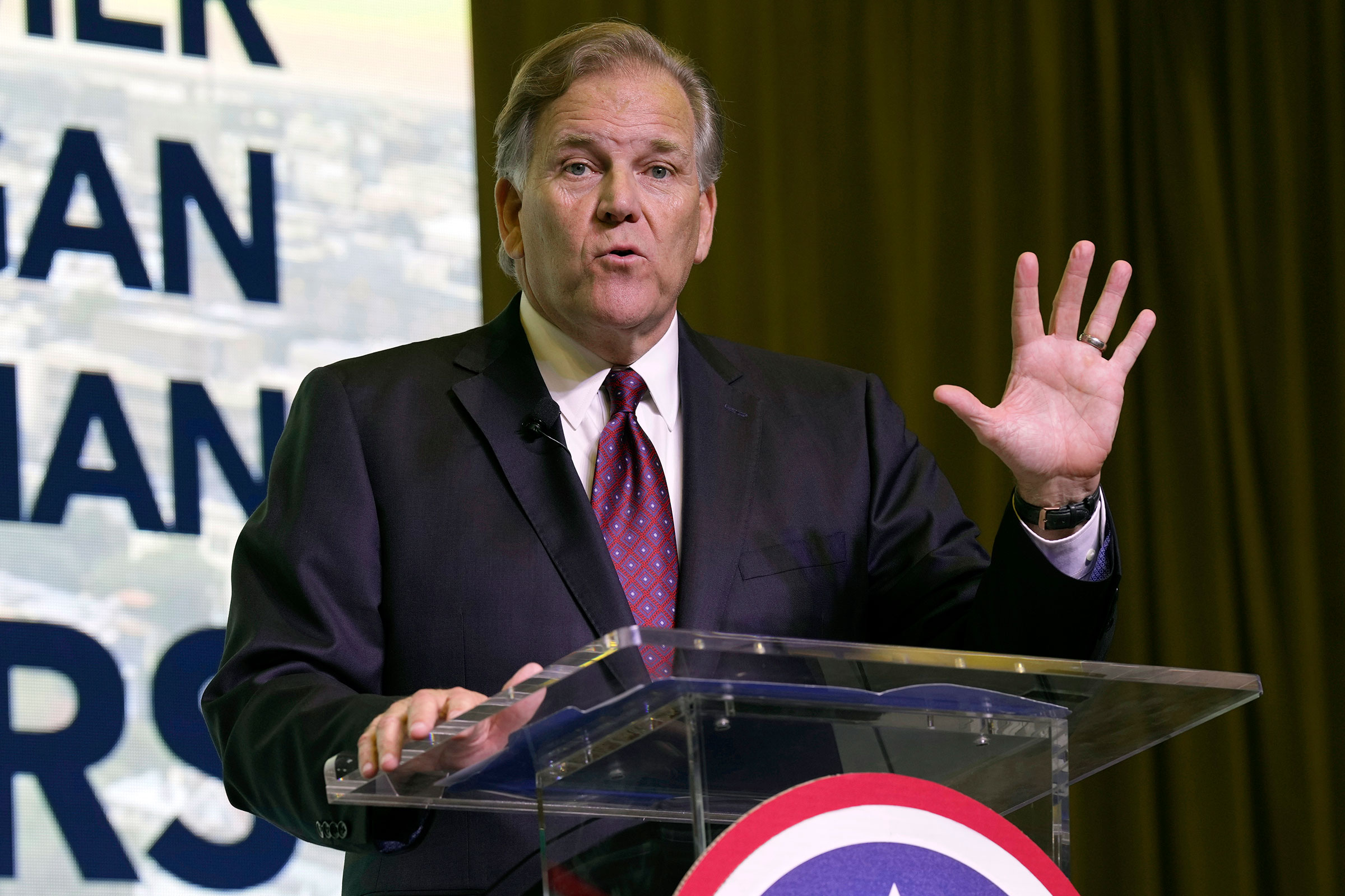 Former Rep. Mike Rogers speaks at the Vision '24 conference' on March 18, 2023, in North Charleston, South Carolina. 