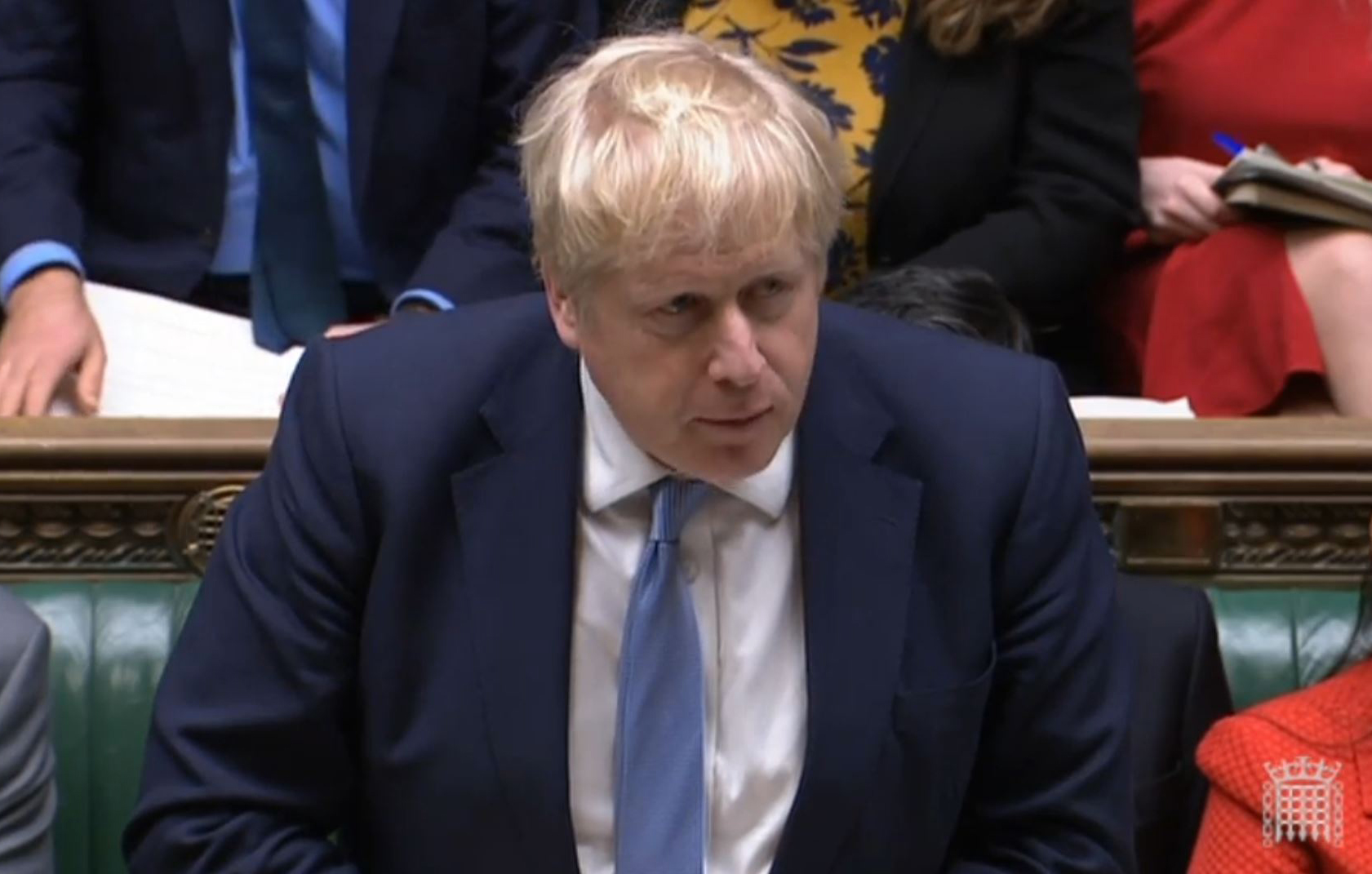 Prime Minister Boris Johnson delivers a statement to MPs in the House of Commons, London, England, on the Sue Gray report on January 31