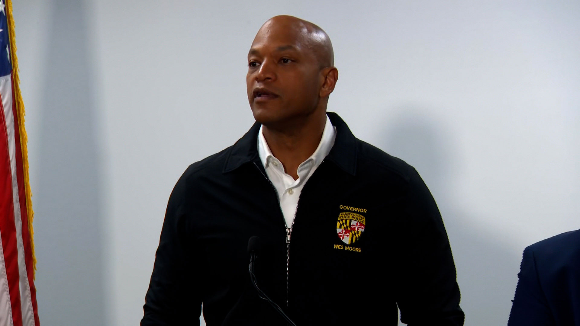 Maryland Gov. Wes Moore speaks at a press conference on Thursday.