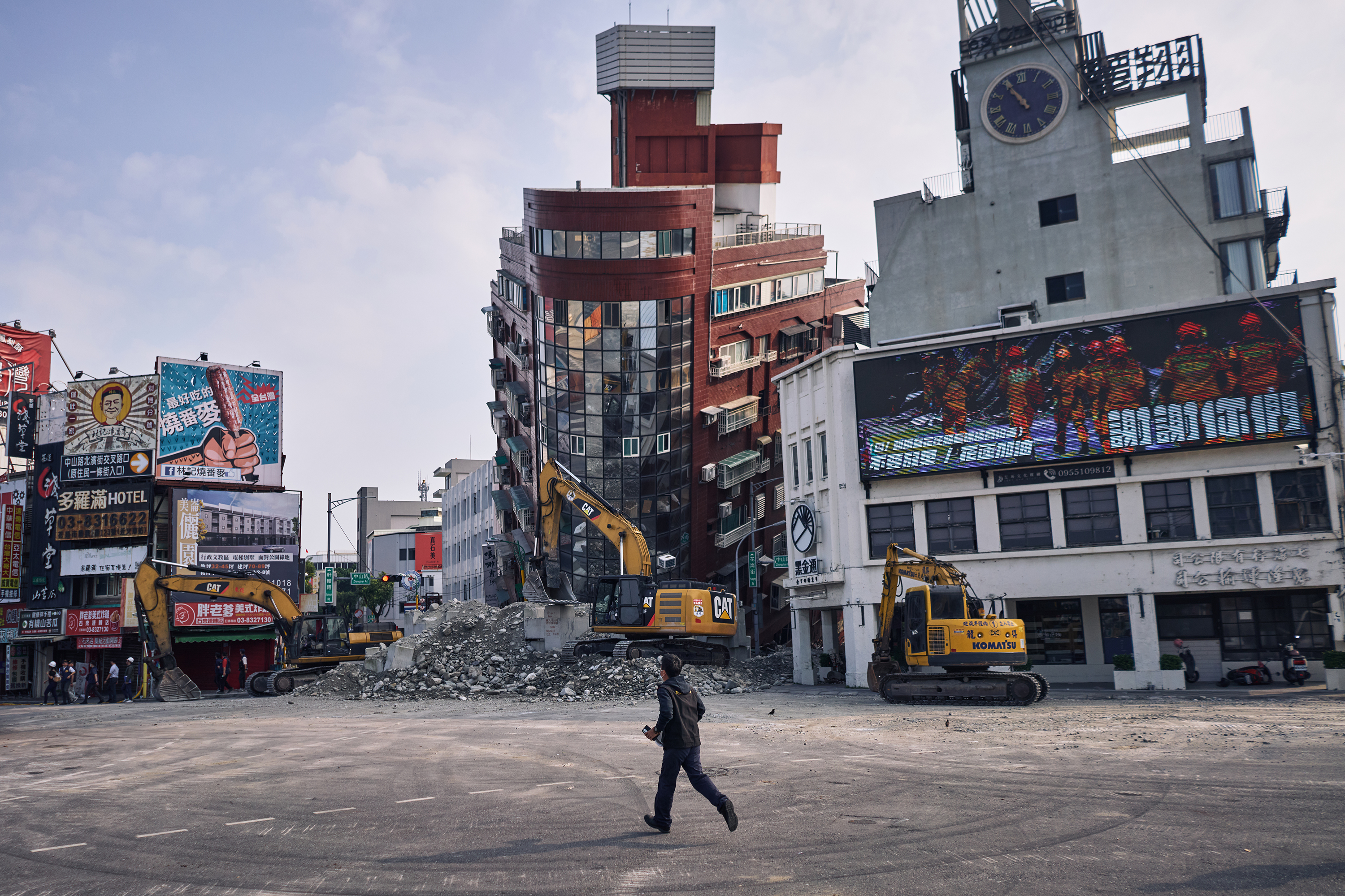 Damaged buildings following an earthquake in Hualien, Taiwan, on Thursday, April 4.