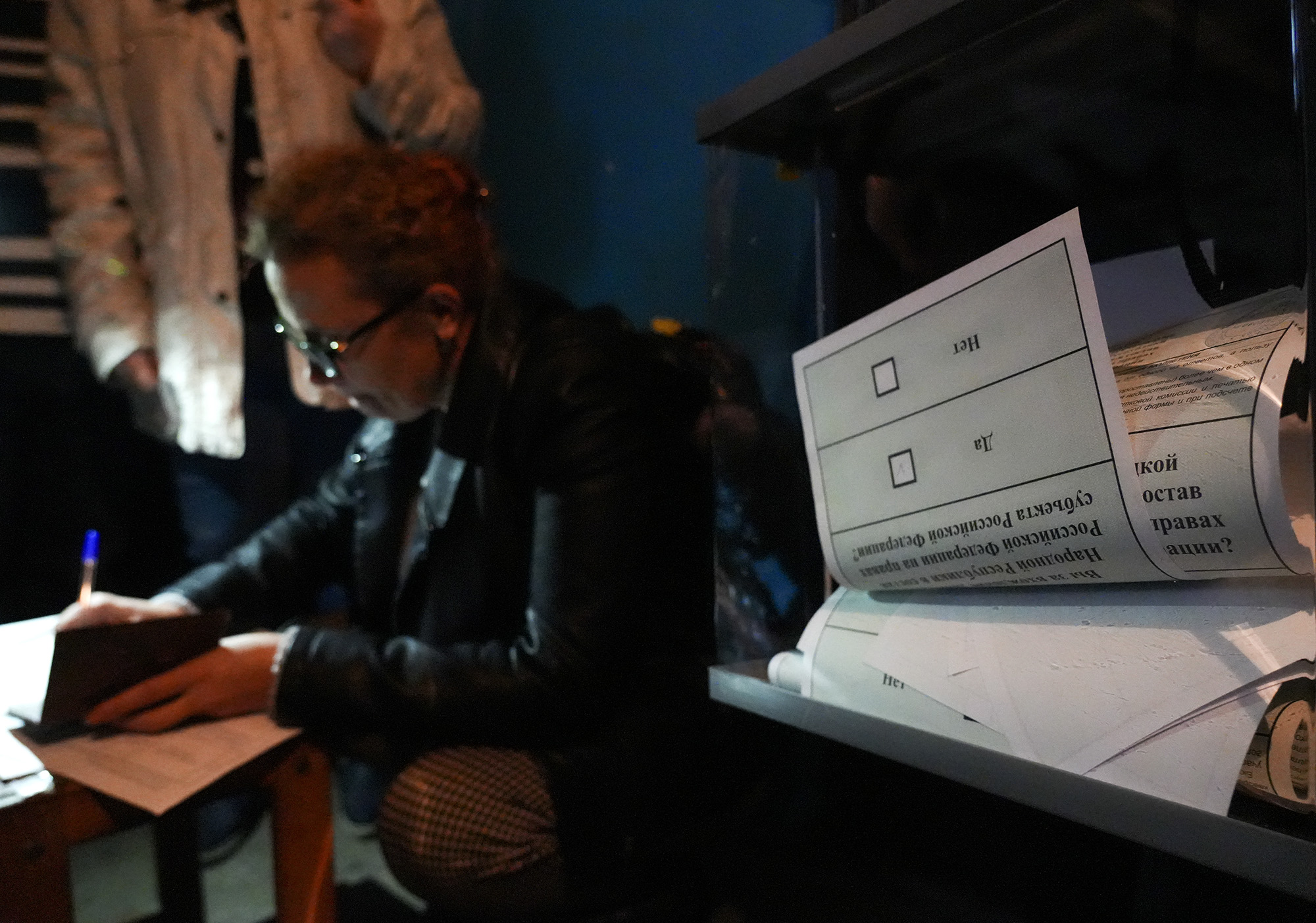 Residents cast their ballots in controversial referendum in Donetsk Oblast, Ukraine on September 23.
